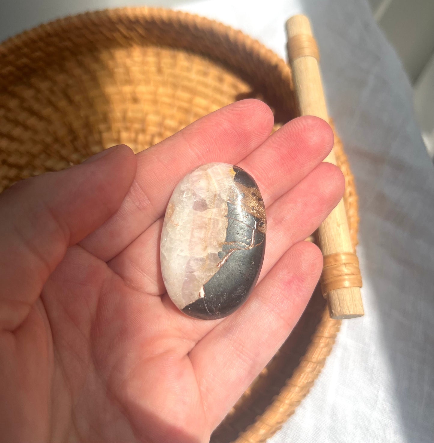 Beautiful Small Pink Aragonite Palm Stone From Pakistan