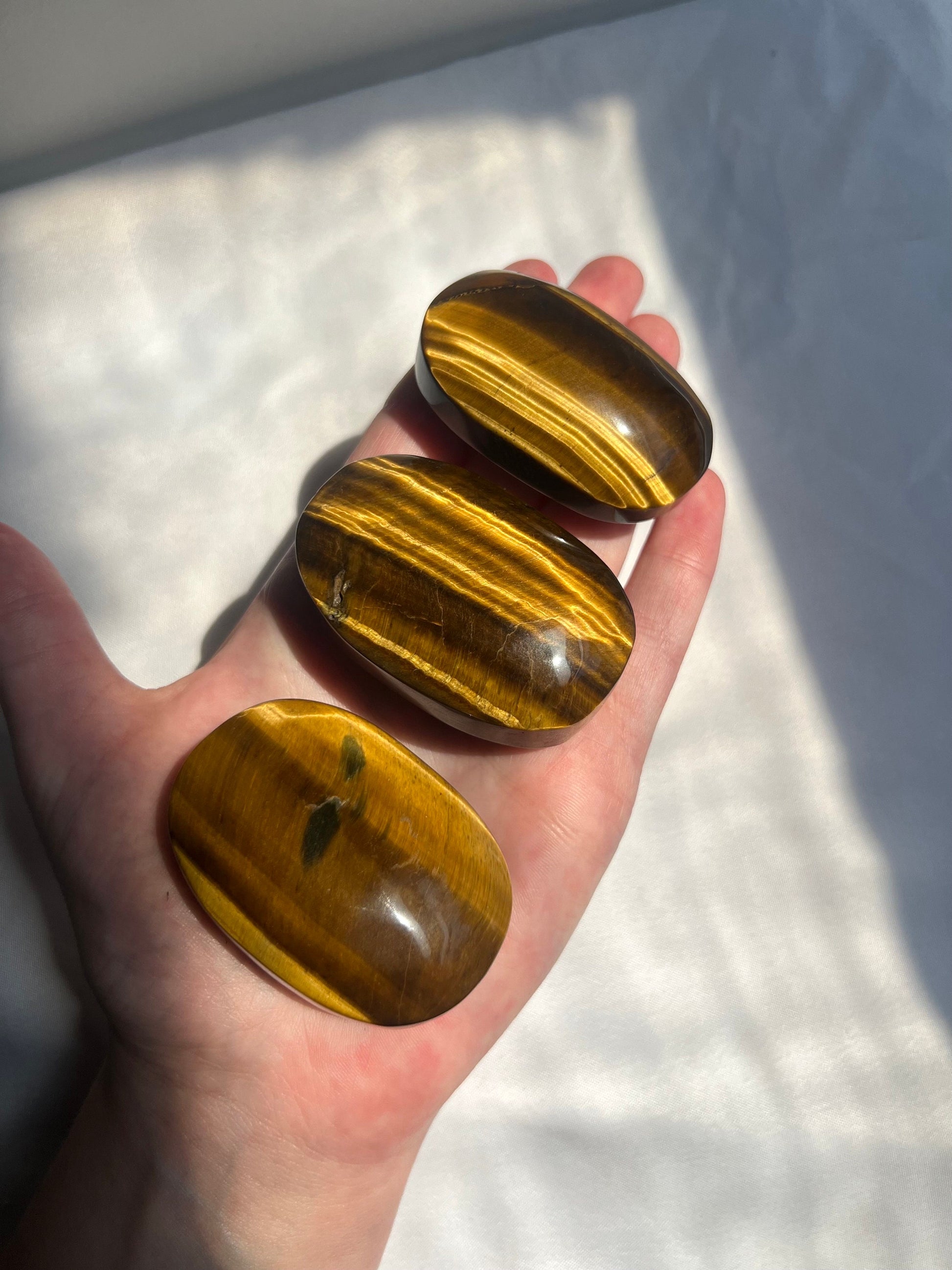 Gorgeous Tiger’s Eye Palm Stones | Intuitively Chosen