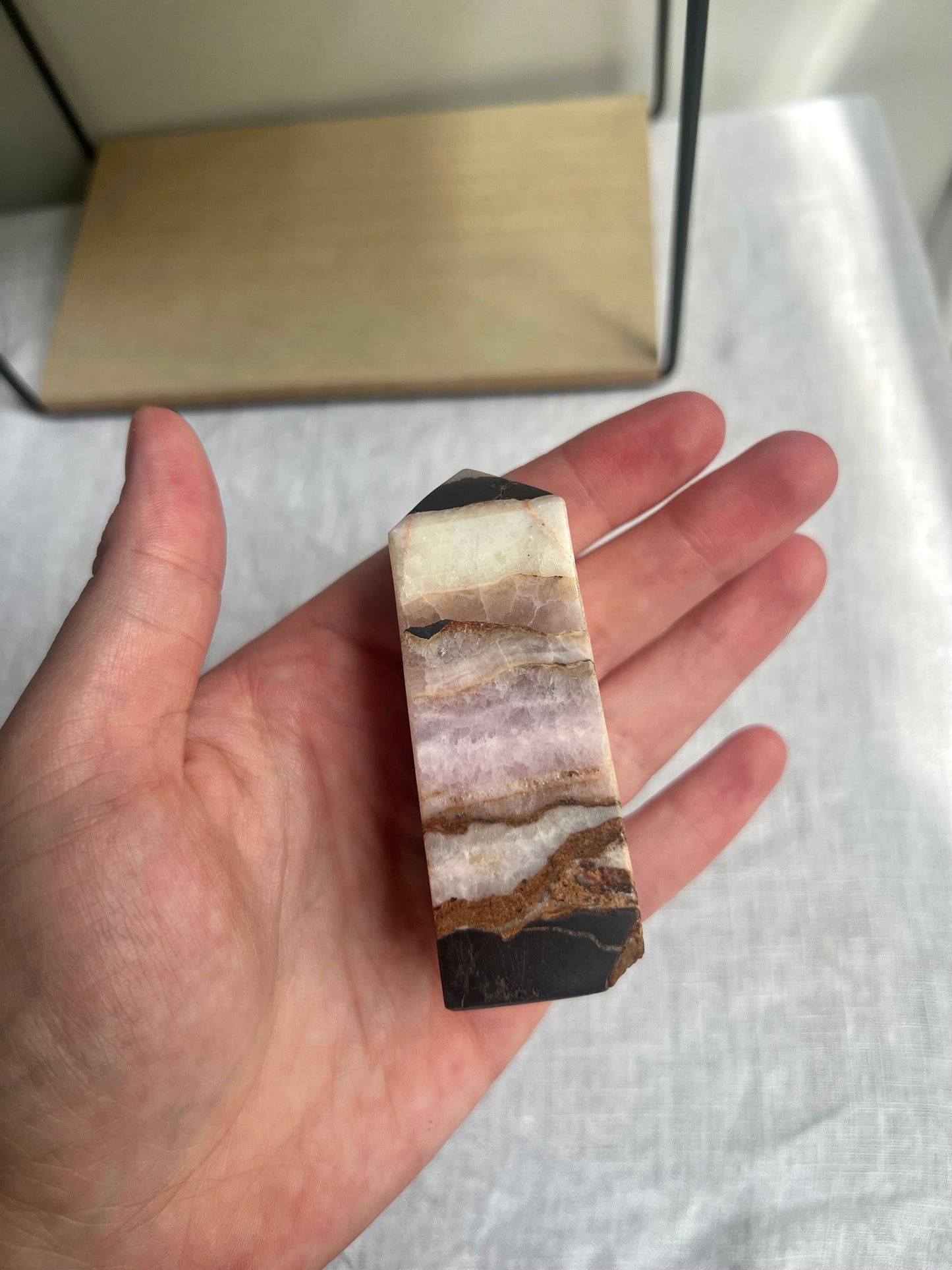 Gorgeous Pink Aragonite Tower | Banded Pink Aragonite Obelisk