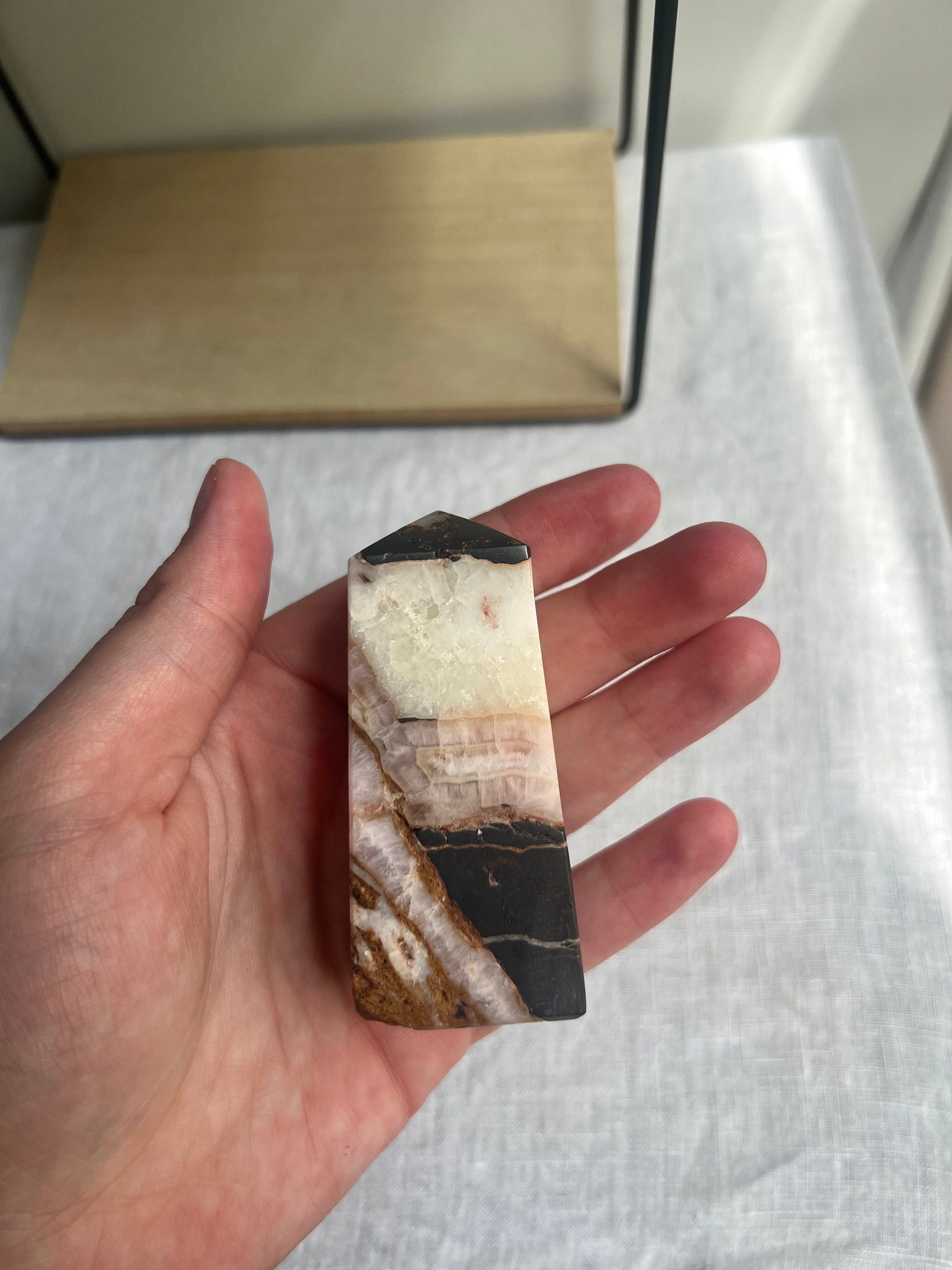 Gorgeous Pink Aragonite Tower | Banded Pink Aragonite Obelisk