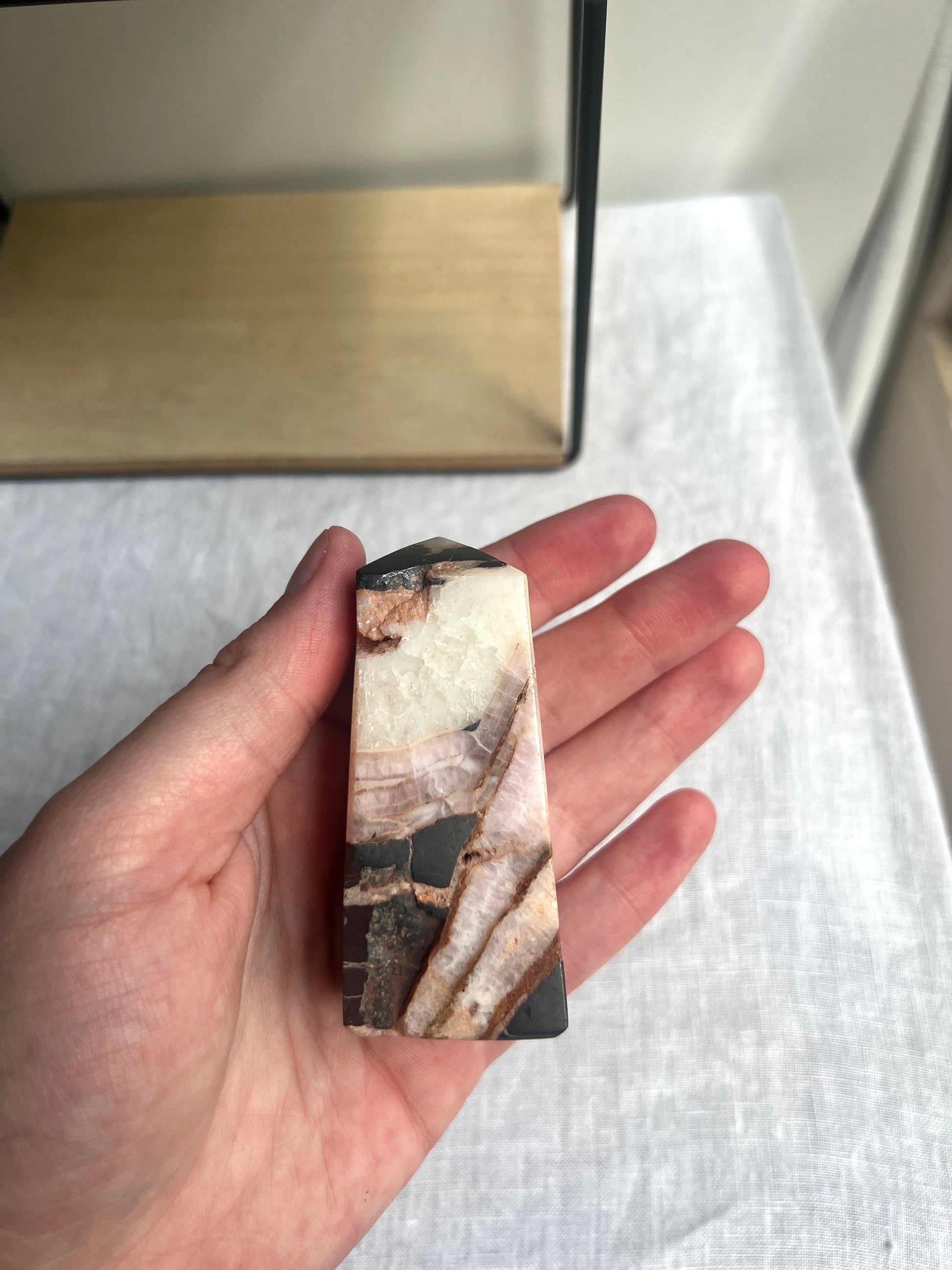 Gorgeous Pink Aragonite Tower | Banded Pink Aragonite Obelisk