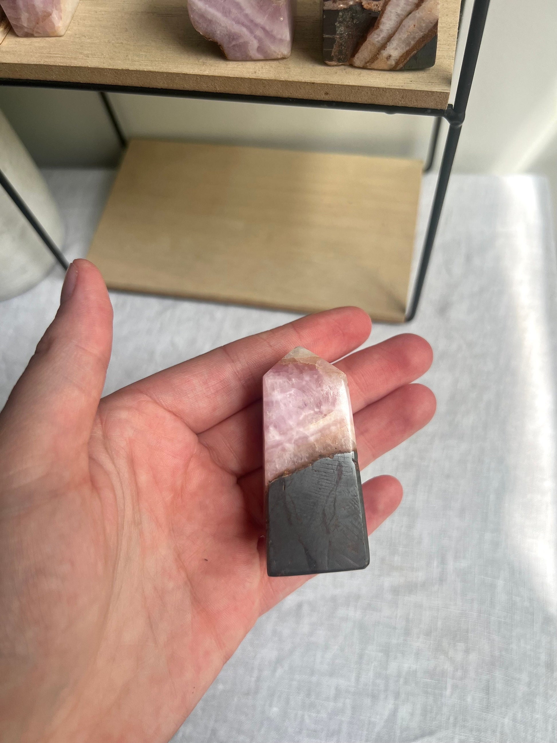 Gorgeous Pink Aragonite Tower | Banded Pink Aragonite Obelisk