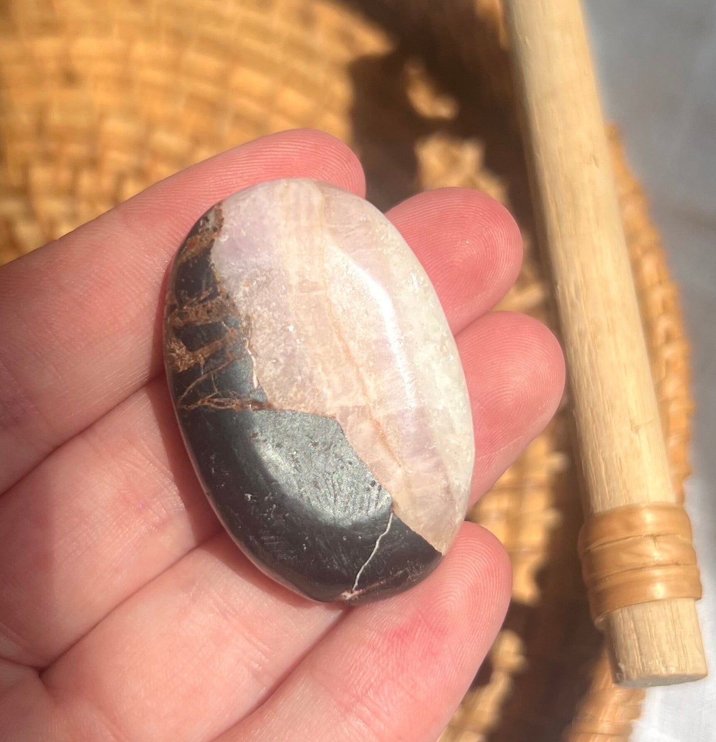 Beautiful Small Pink Aragonite Palm Stone From Pakistan
