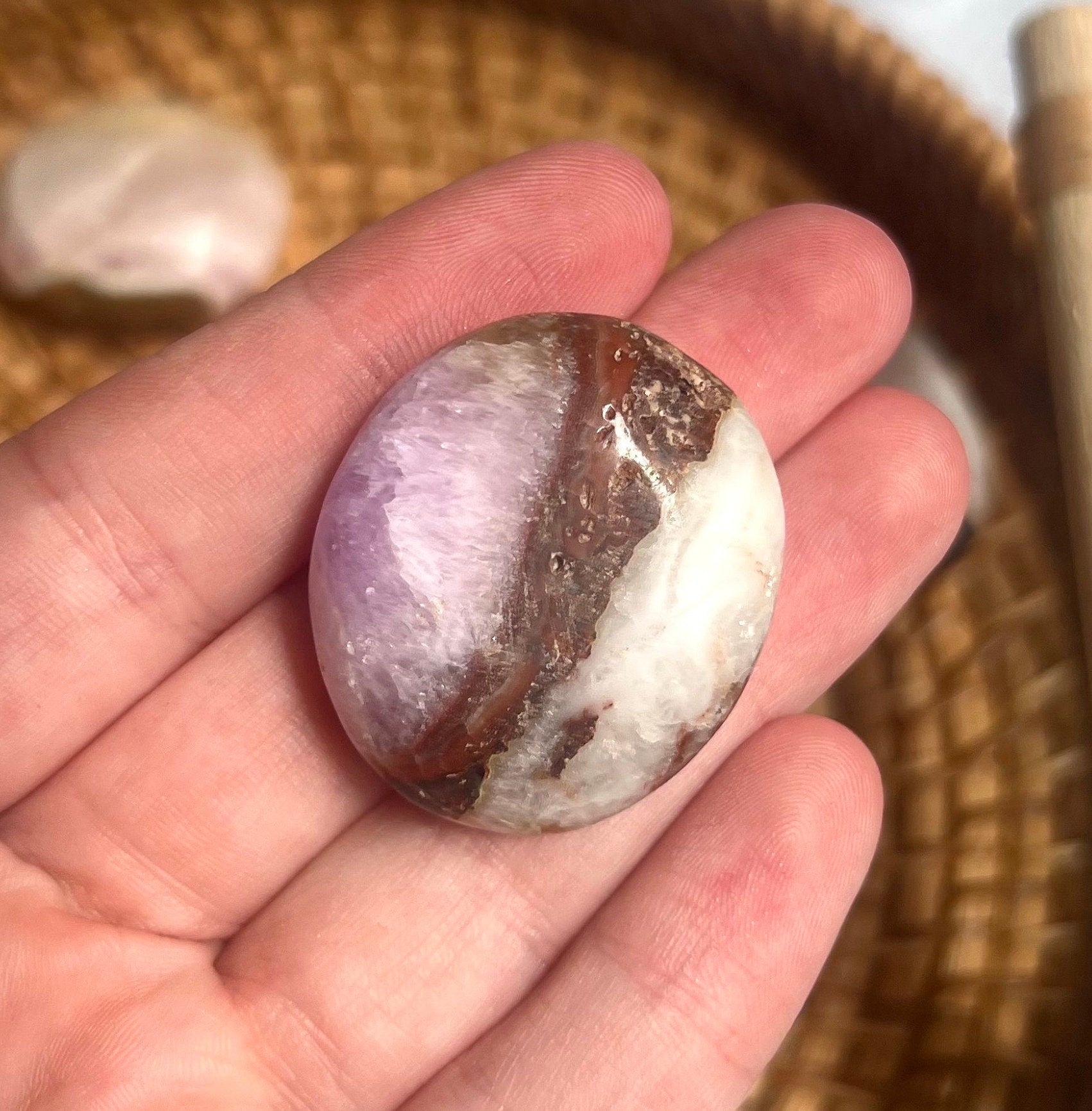 Beautiful Small Pink Aragonite Palm Stone From Pakistan