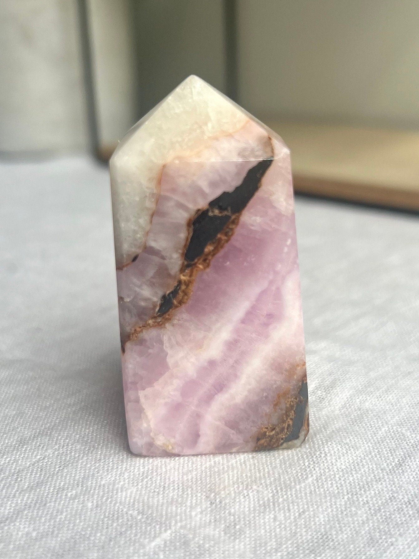 Gorgeous Pink Aragonite Tower | Banded Pink Aragonite Obelisk