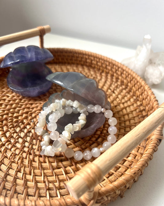 Fluorite Shell Dish Purple & Green Fluorite Seashell Bowl