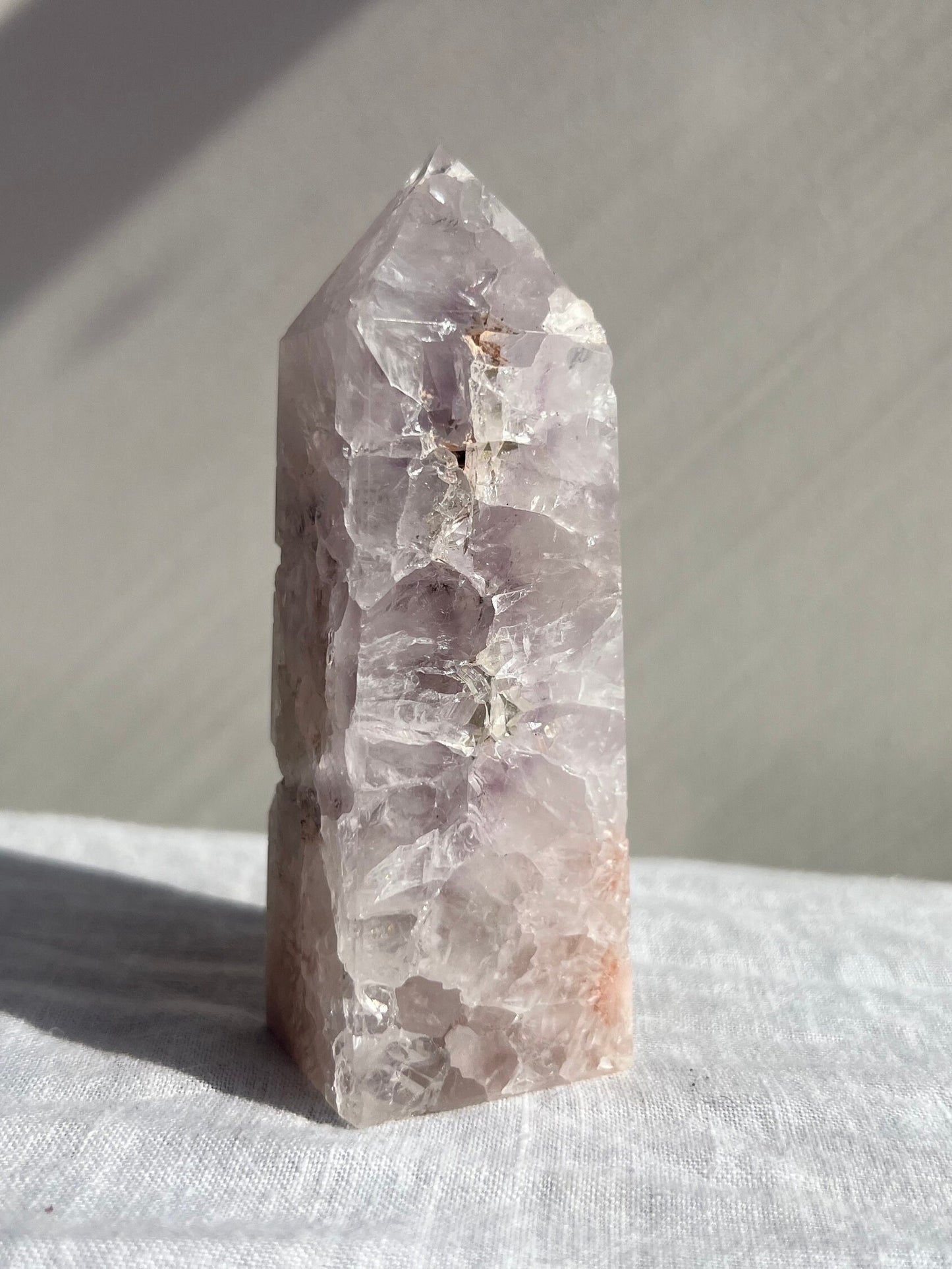 Stunning Pink Amethyst with Flower Agate Tower 4” Pink Flower Amethyst Obelisk