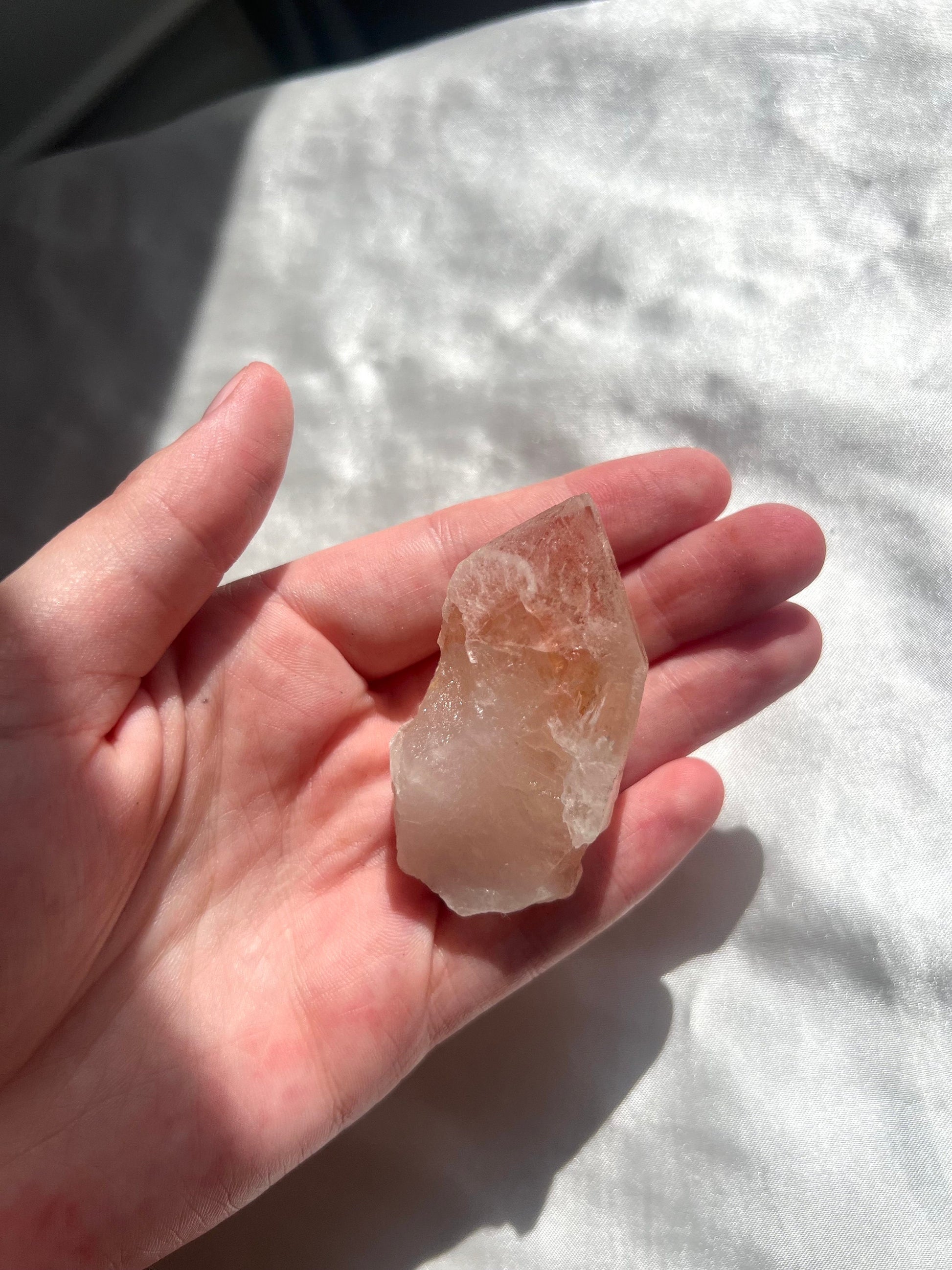 Double Pointed Raw Pink Scarlett Temple Lemurian Point from Brazil | Twin Point