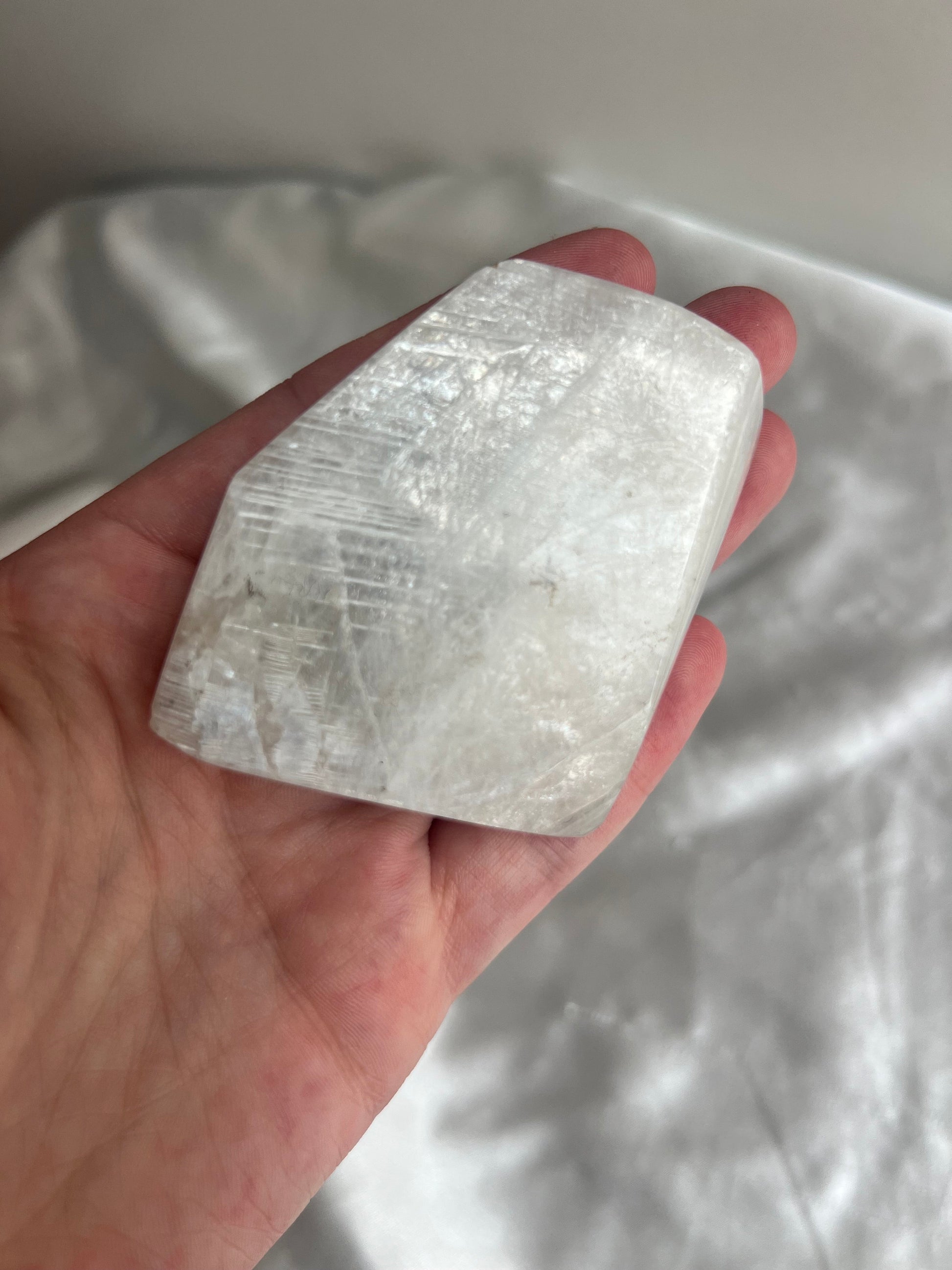 Stunning Moonstone Freeform with Shimmering White and Blue Flash