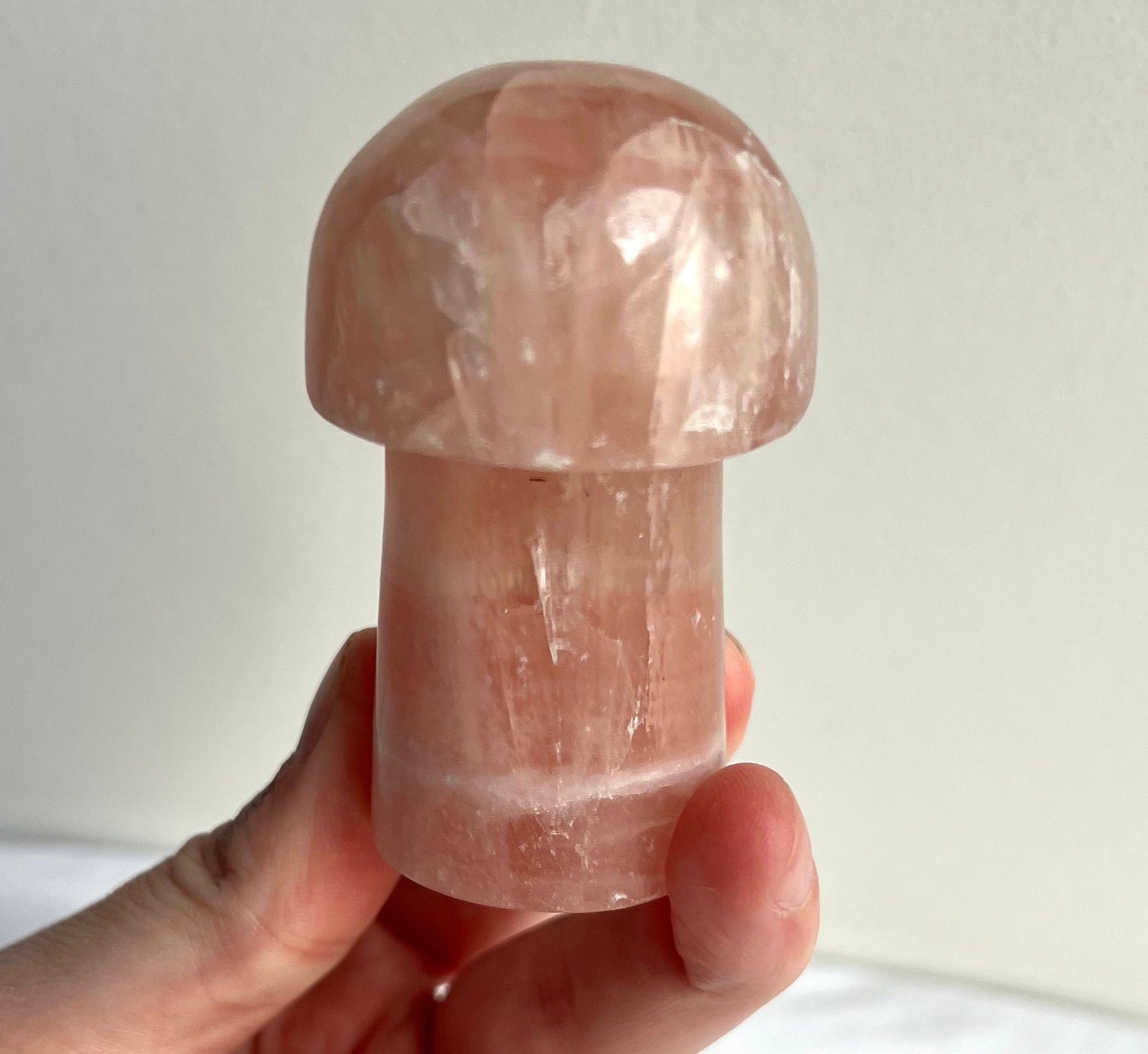 Gorgeous Aragonite Mushroom Carving from Morrocco