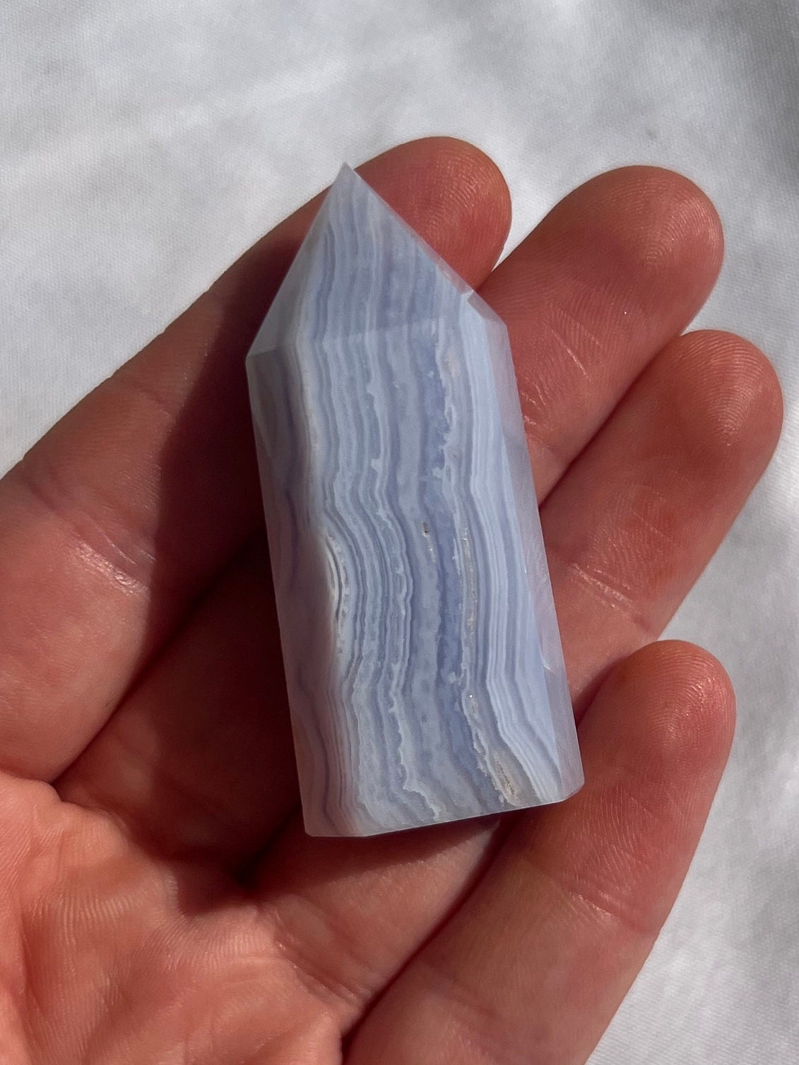 Blue Lace Agate Mini Tower with Beautiful Banding