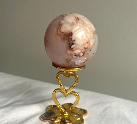 Carnelian with Flower Agate Sphere 45mm Carnelian Flower Agate Orb