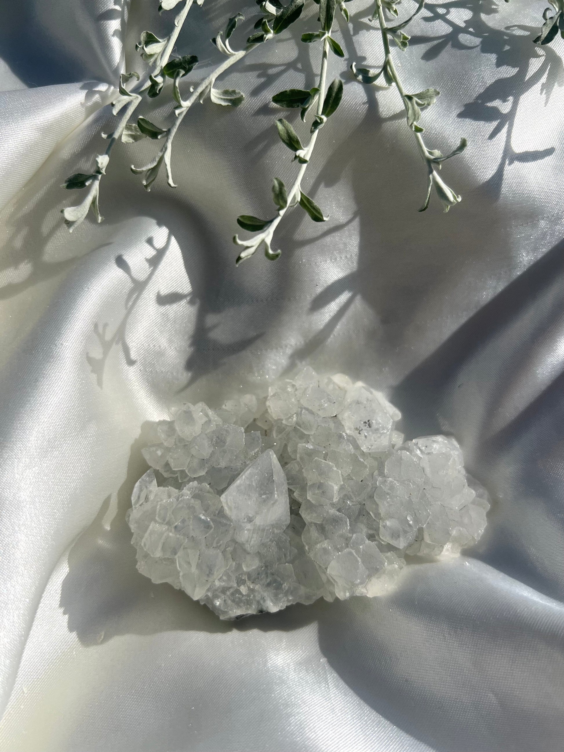 Stunning Raw Apophyllite Cluster on Chalcedony