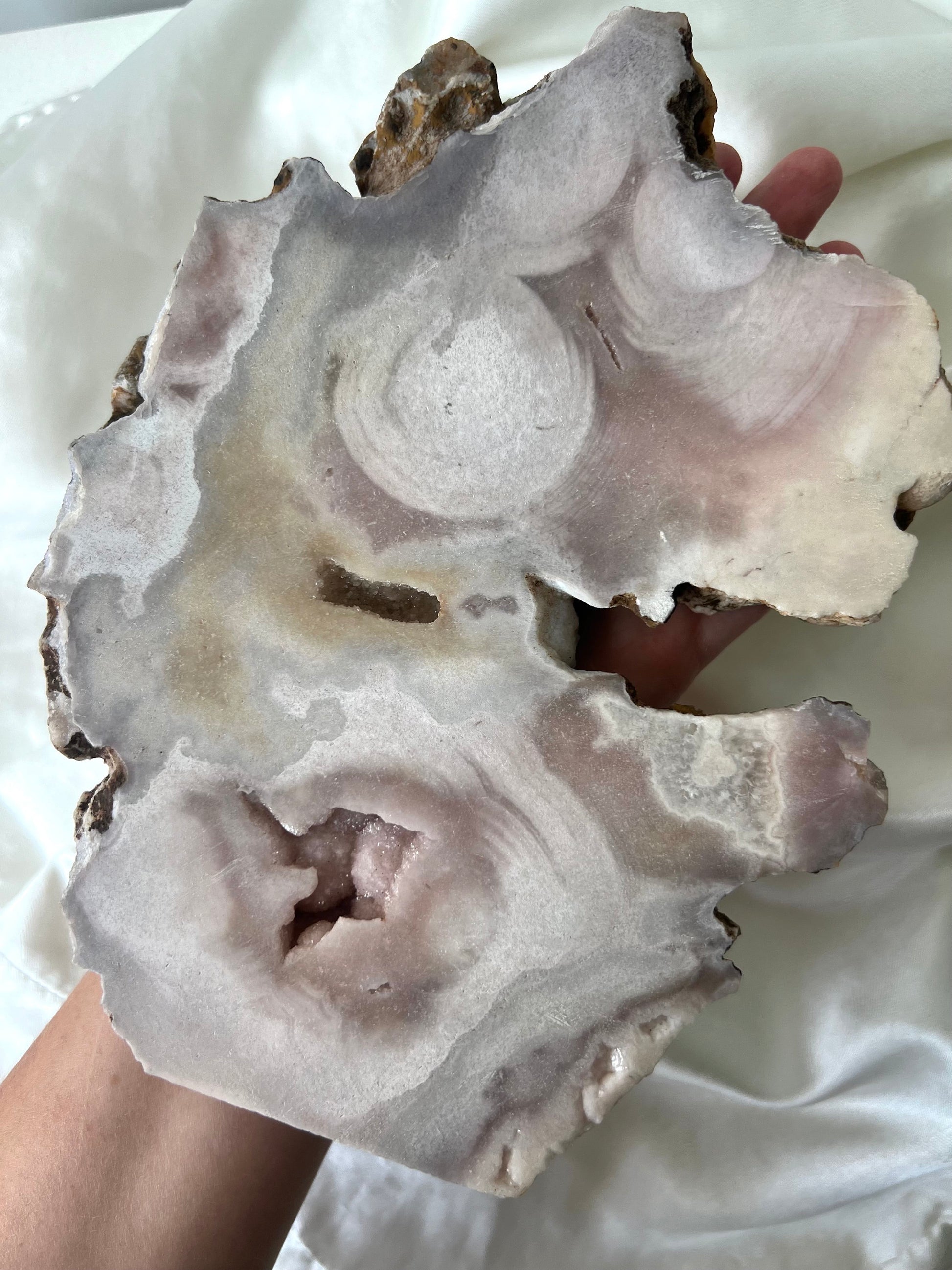 XL Gorgeous Druzy Pink Amethyst Slab with Display Stand from Brazil
