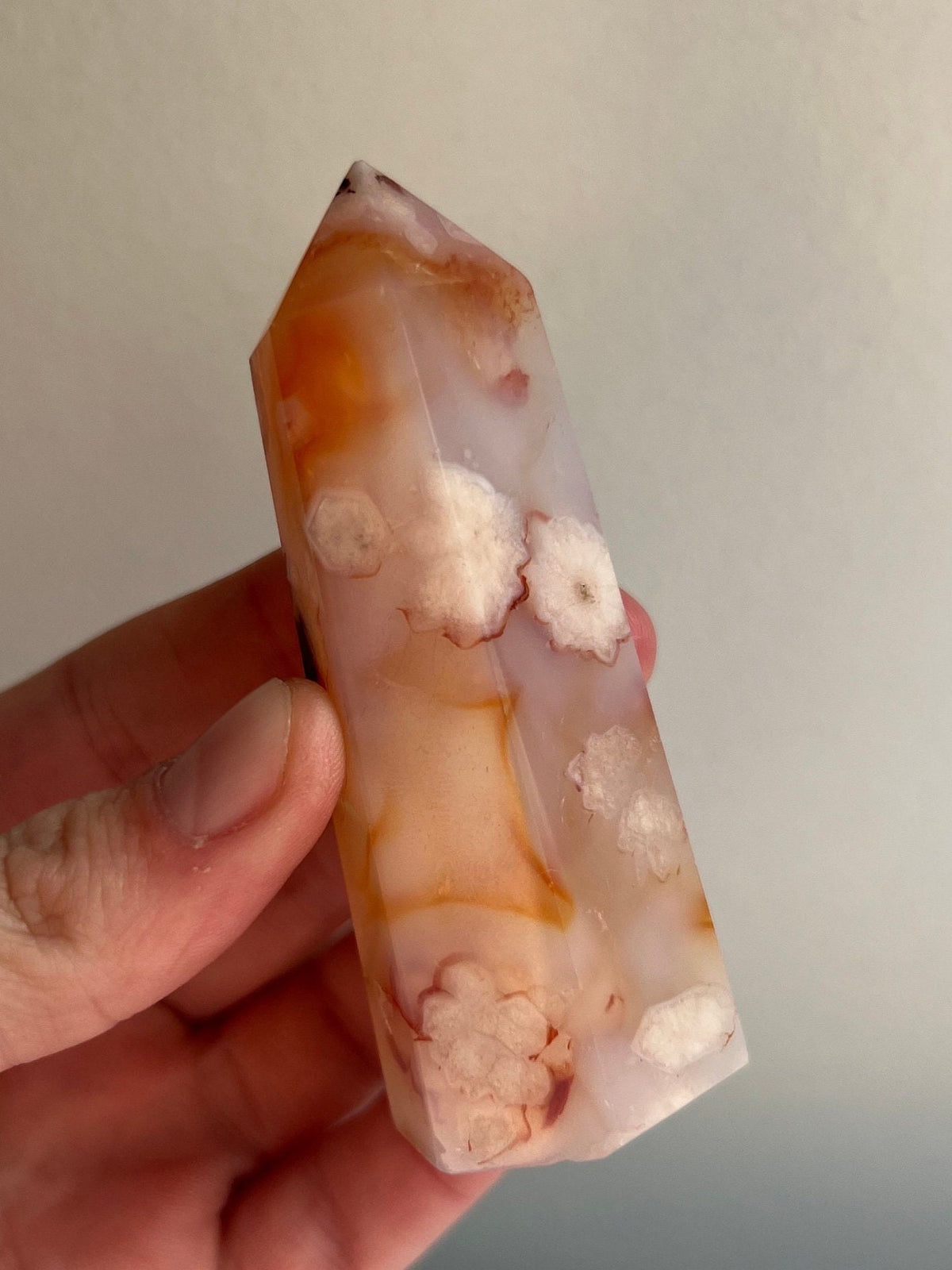 Gorgeous Carnelian Flower Agate Tower Carving Carnelian x Flower Agate Rare
