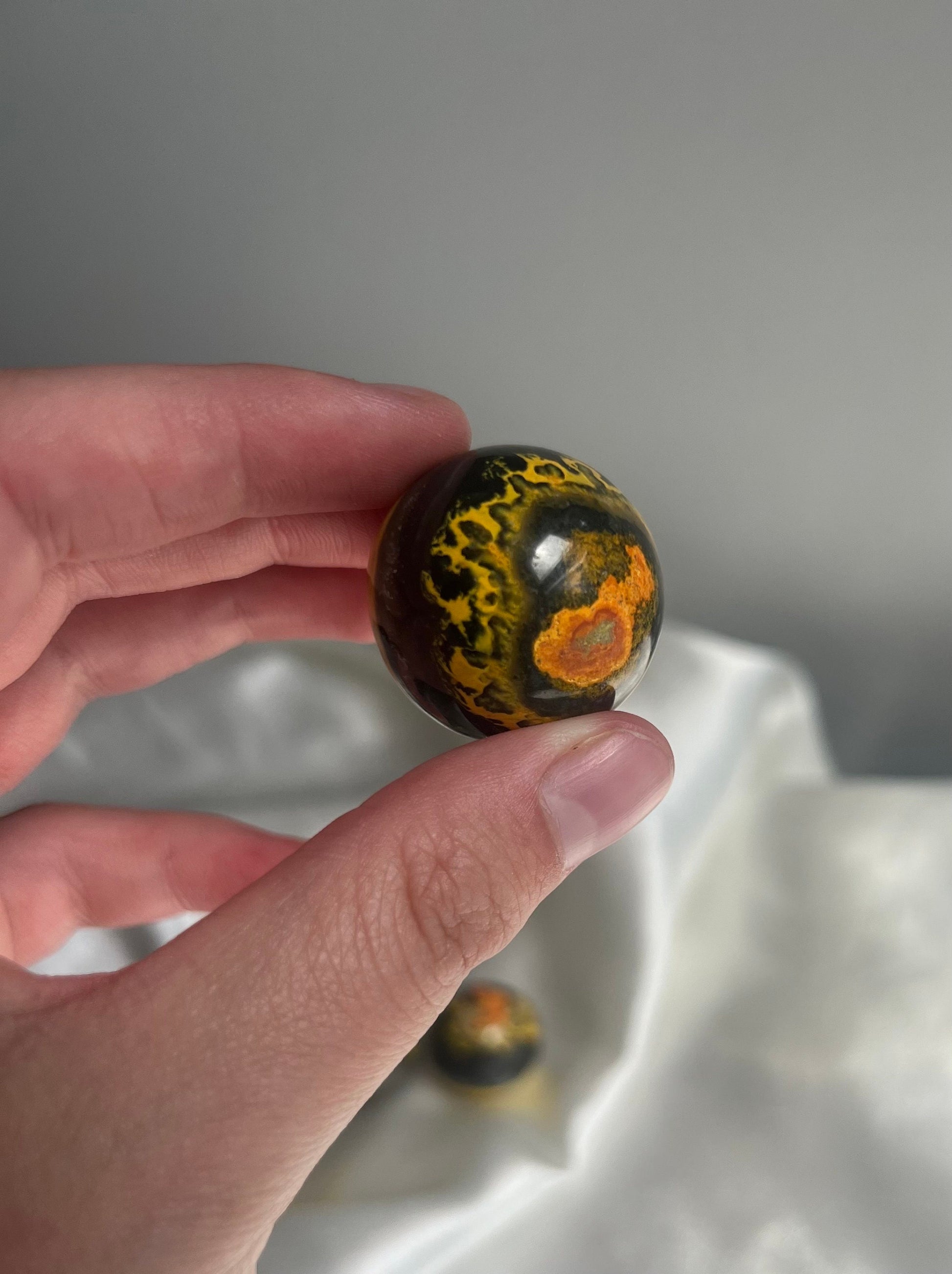 Bumble Bee Jasper Mini Sphere Carving | Bumblebee Jasper Crystal Ball