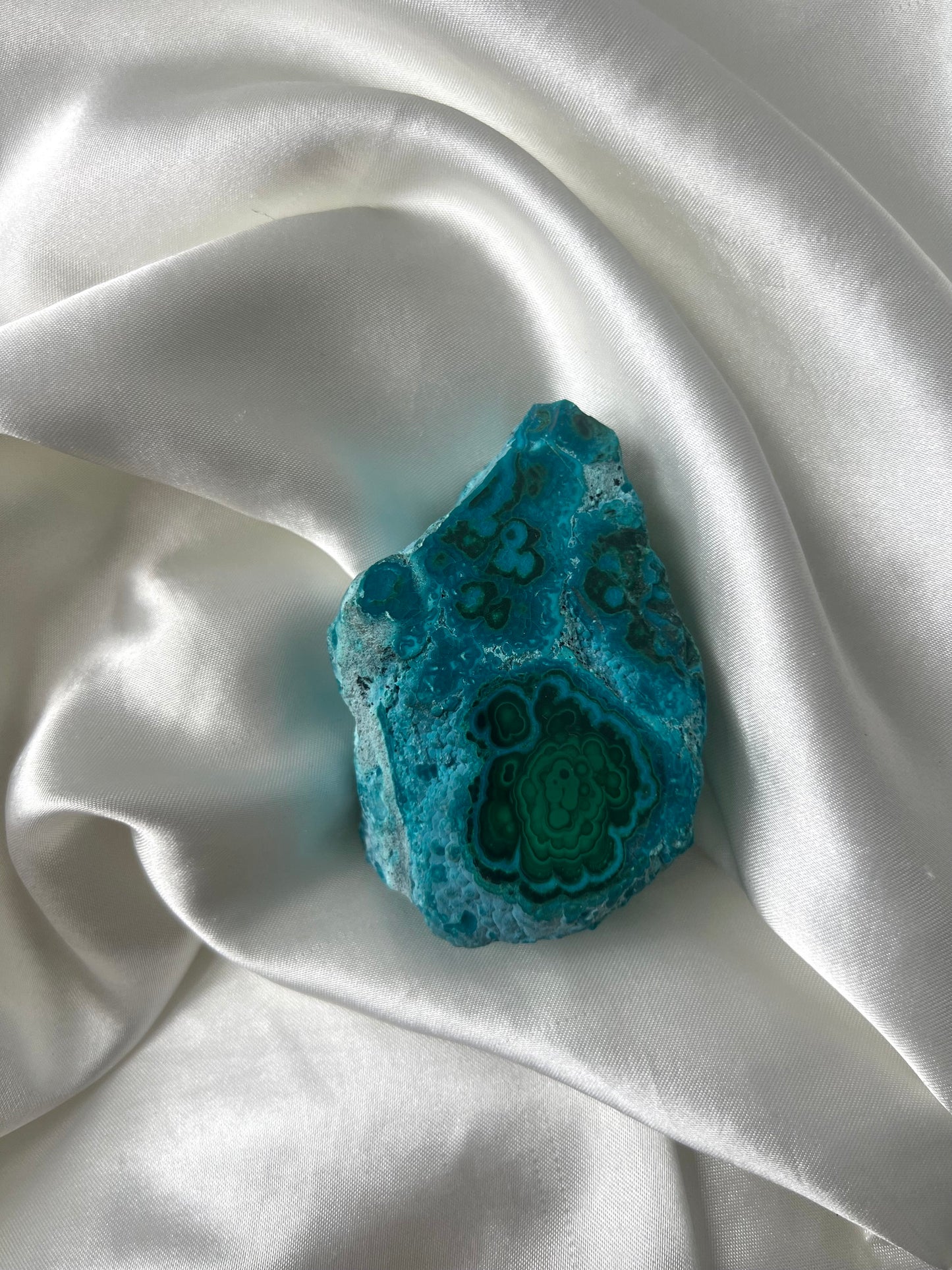Gorgeous Chrysocolla Malachite Semi-Polished Specimen | Malachola Specimen Raw Semi Polished