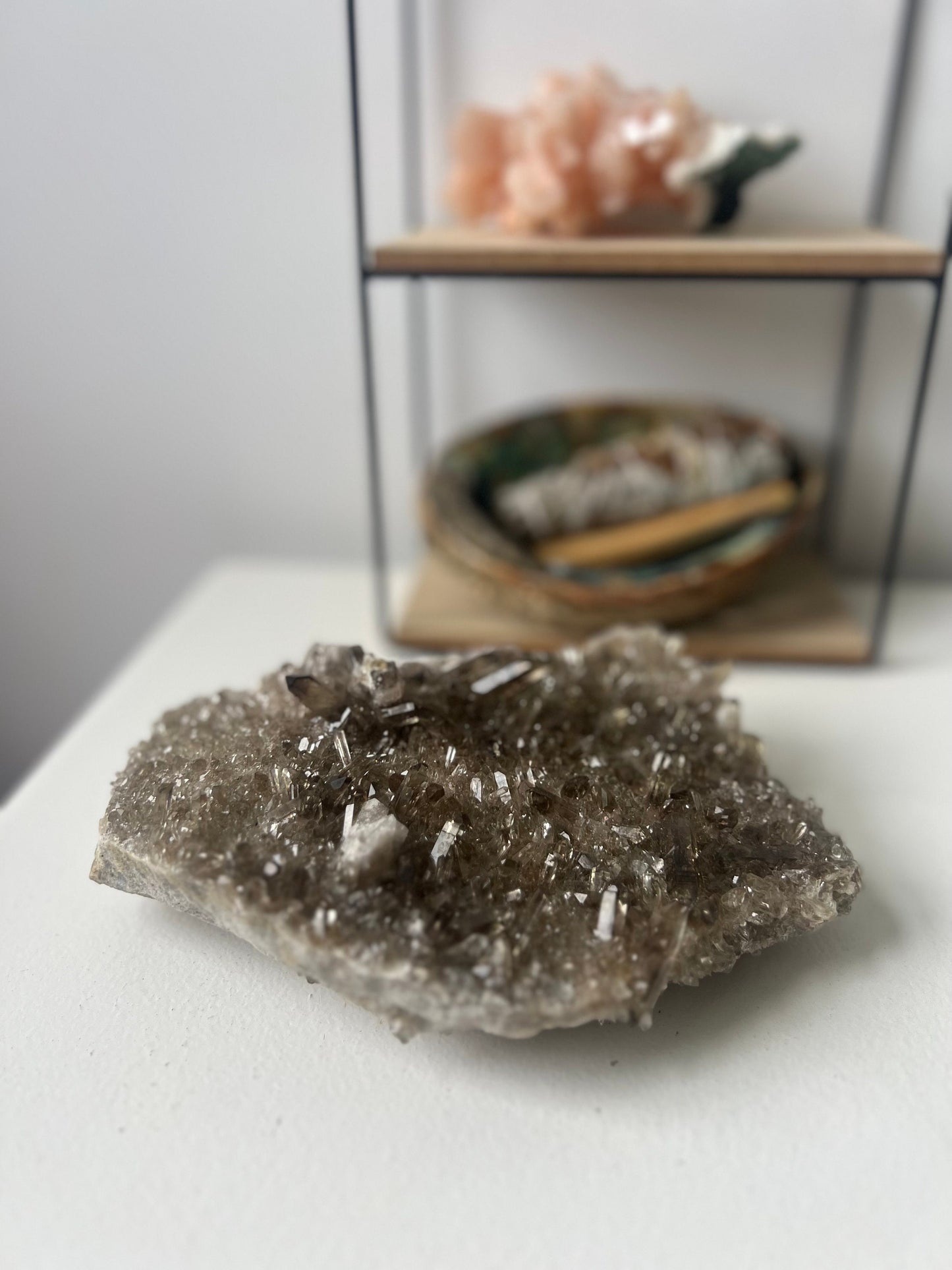 STUNNING Smoky Quartz Cluster with Small Points | Coffee Table Smoky Quartz Slab