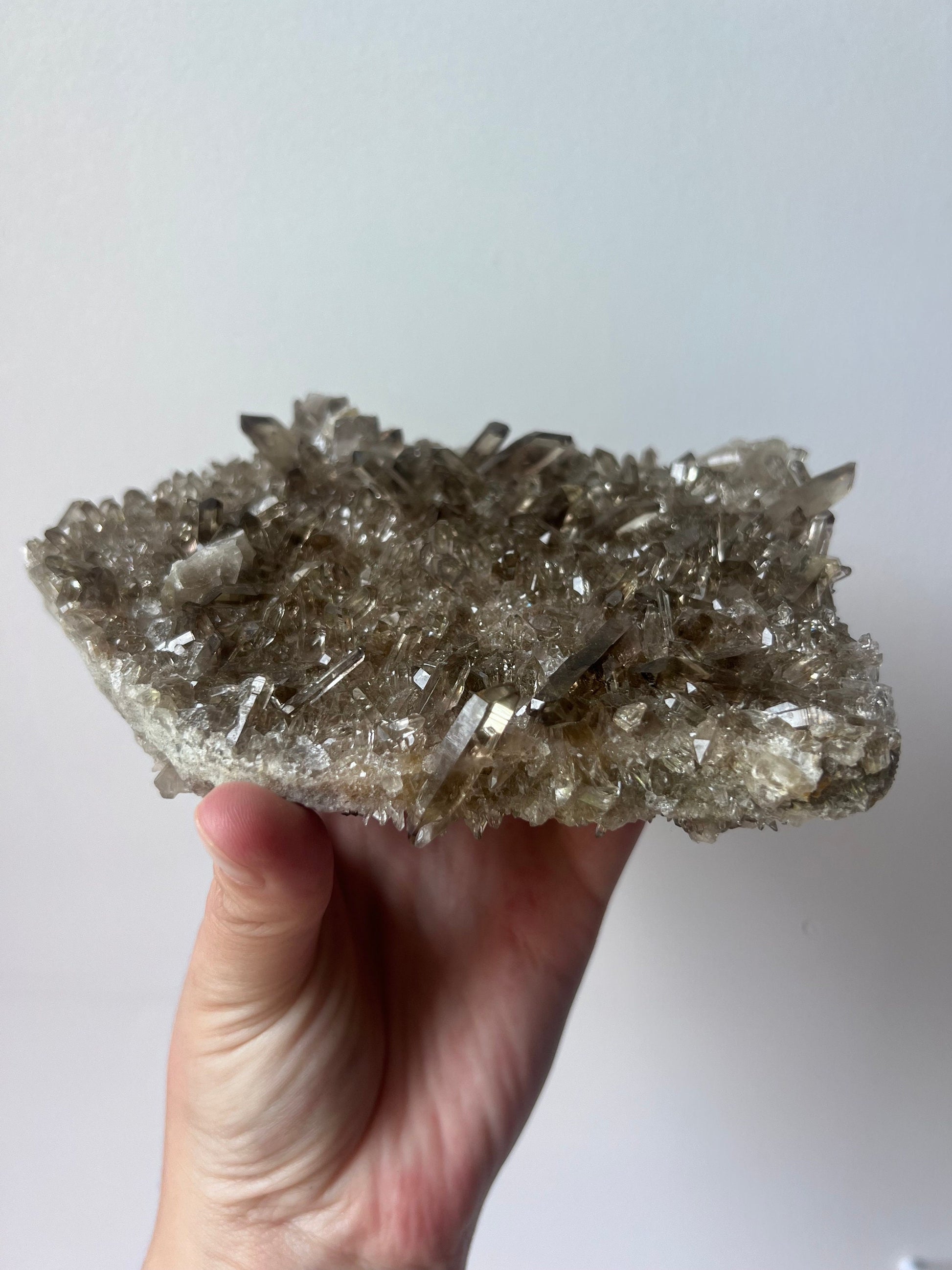 STUNNING Smoky Quartz Cluster with Small Points | Coffee Table Smoky Quartz Slab