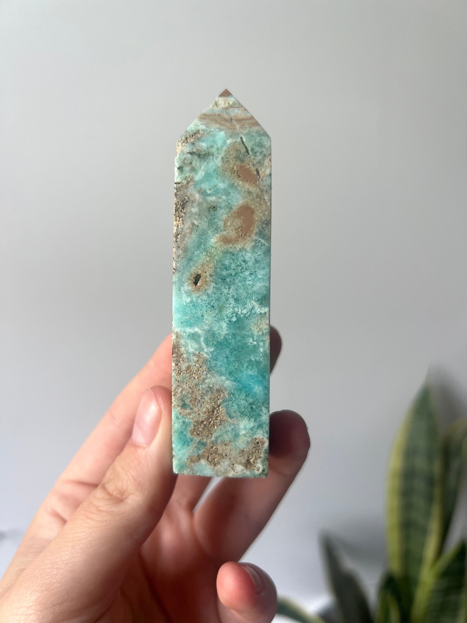 Beautiful Hemimorphite Tower |Blue Aragonite Brown Aragonite White Aragonite Tower