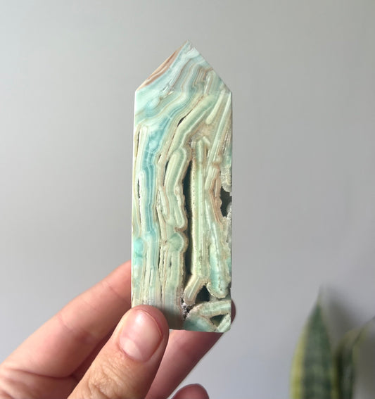 Beautiful Hemimorphite Tower |Blue Aragonite Brown Aragonite White Aragonite Tower