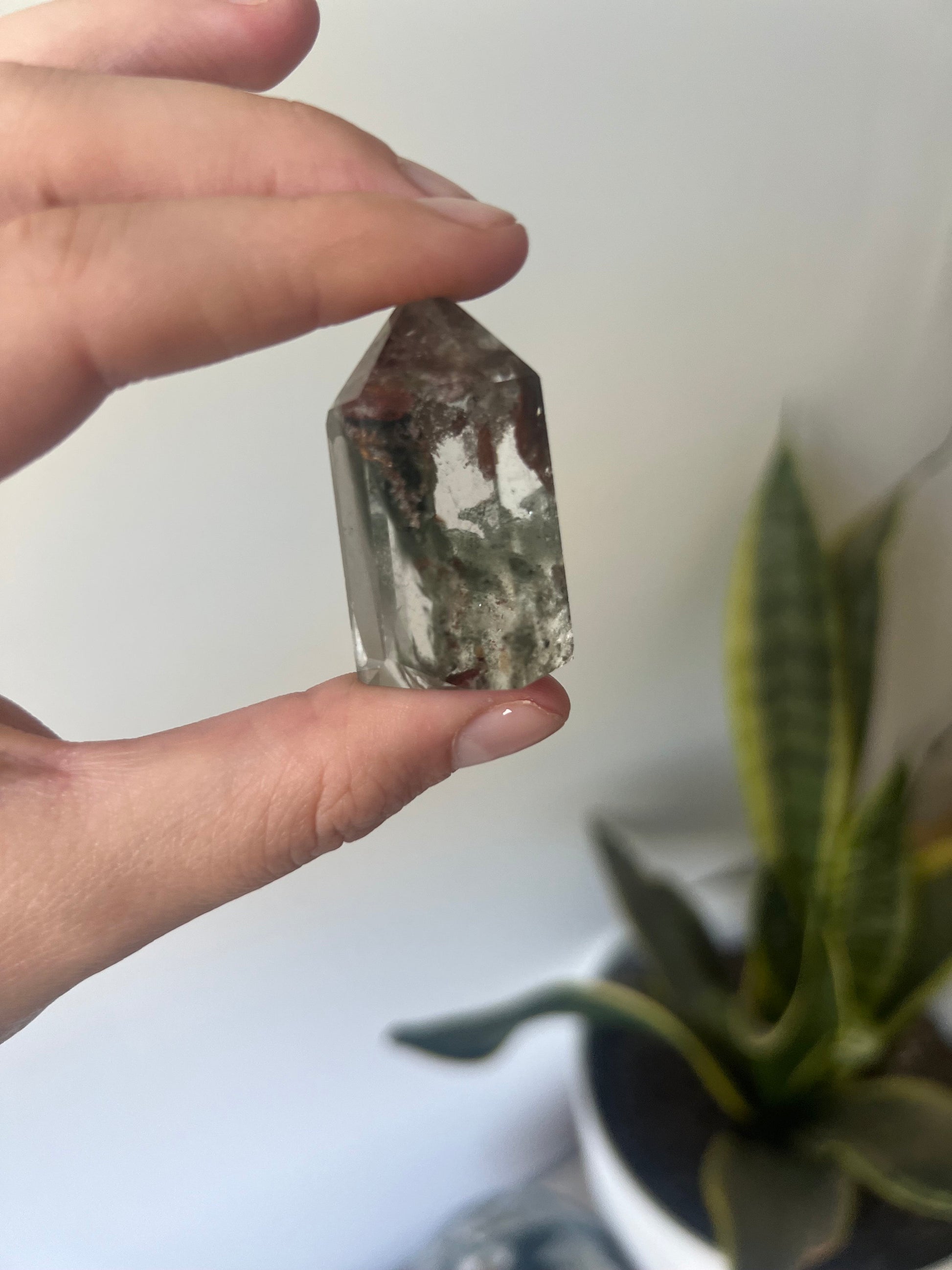 Gorgeous Garden Quartz Mini Tower with Chlorite Phantoms | Chlorite Quartz with Inclusions