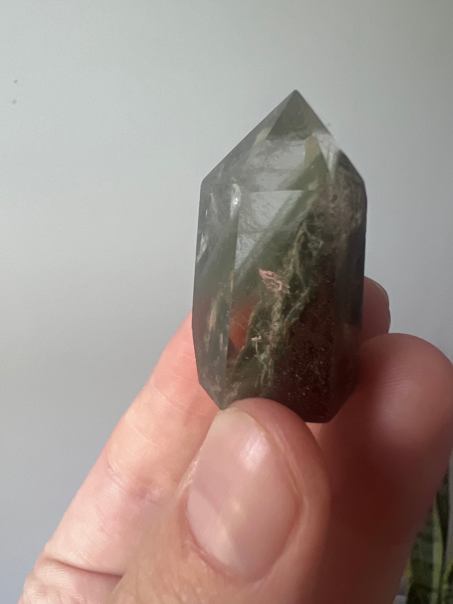 Gorgeous Garden Quartz Mini Tower with Chlorite Phantoms | Chlorite Quartz with Inclusions