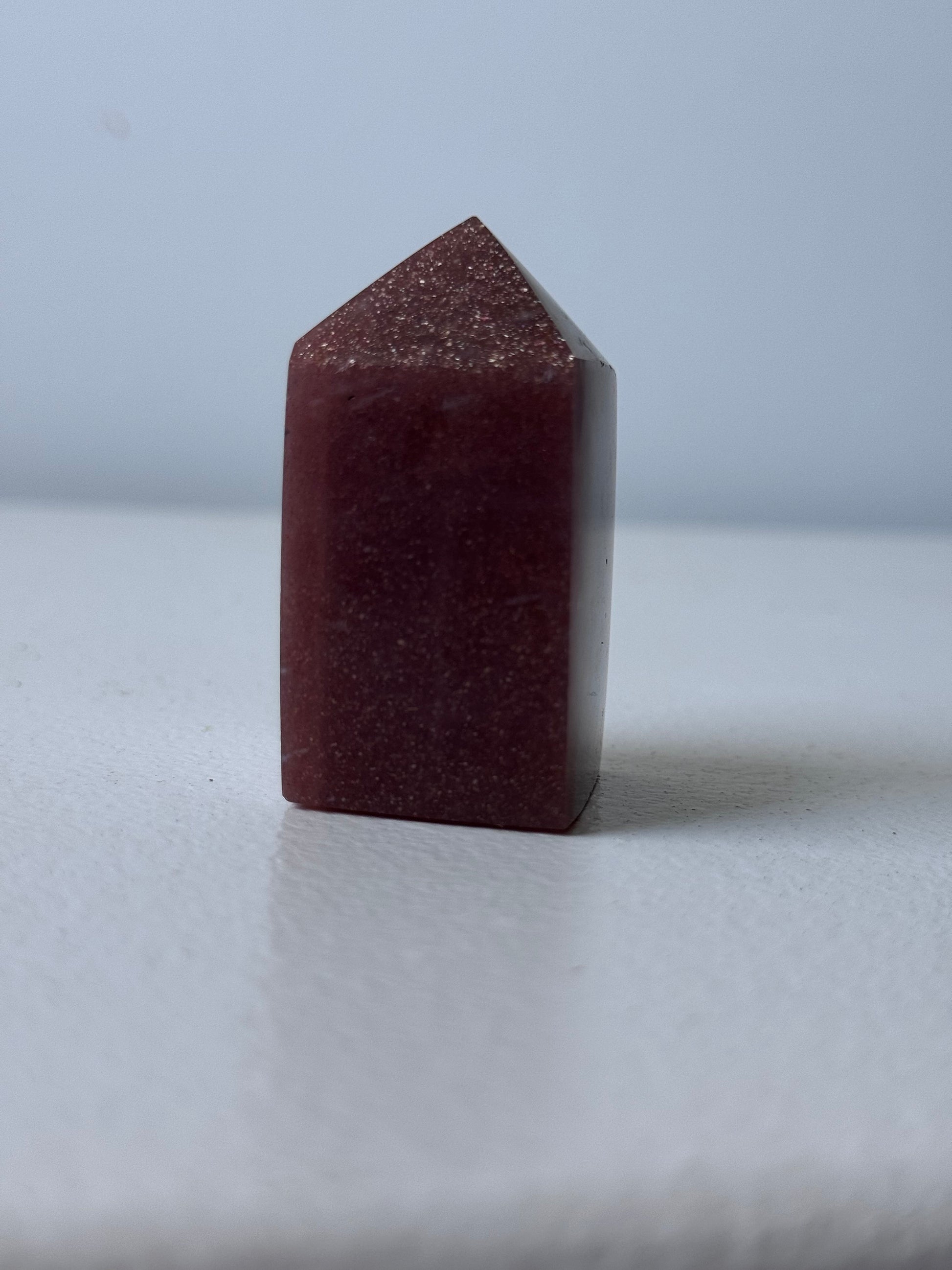 Gorgeous Flashy Peach Moonstone with Sunstone Tower | Small Peach Moonstone Obelisk