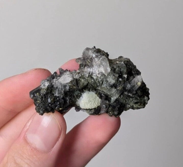 Gorgeous Epidote on Quartz Specimen Cluster