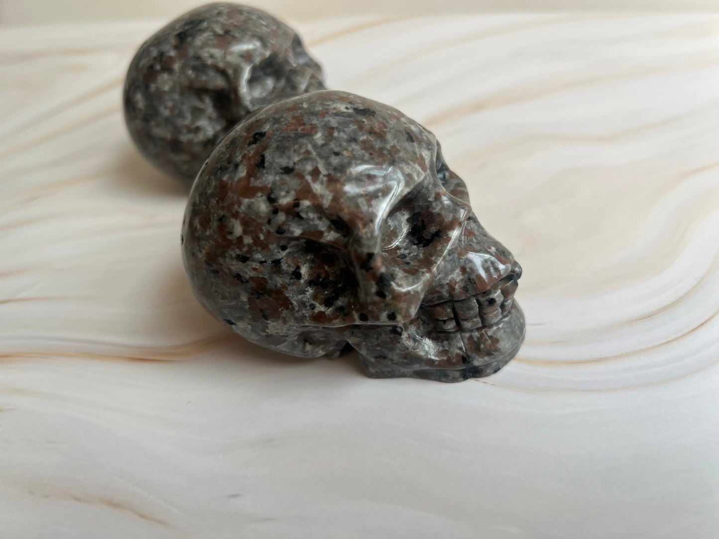 Stunning UV Reactive Yooperlite Skull Carvings | One (1) Yooperlite Skull