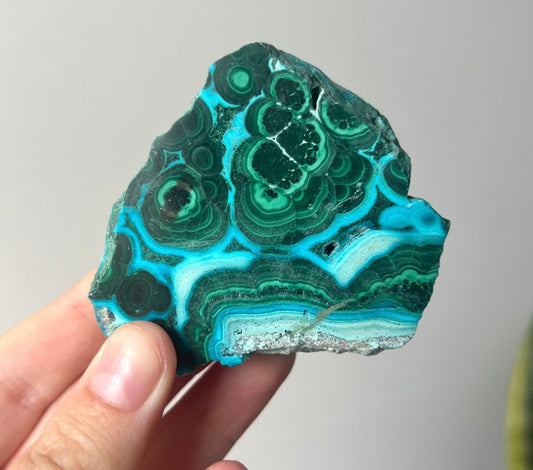 Gorgeous Malachite on Chrysocolla Mini Slab | Malachola Chrysocolla Malachite Slice