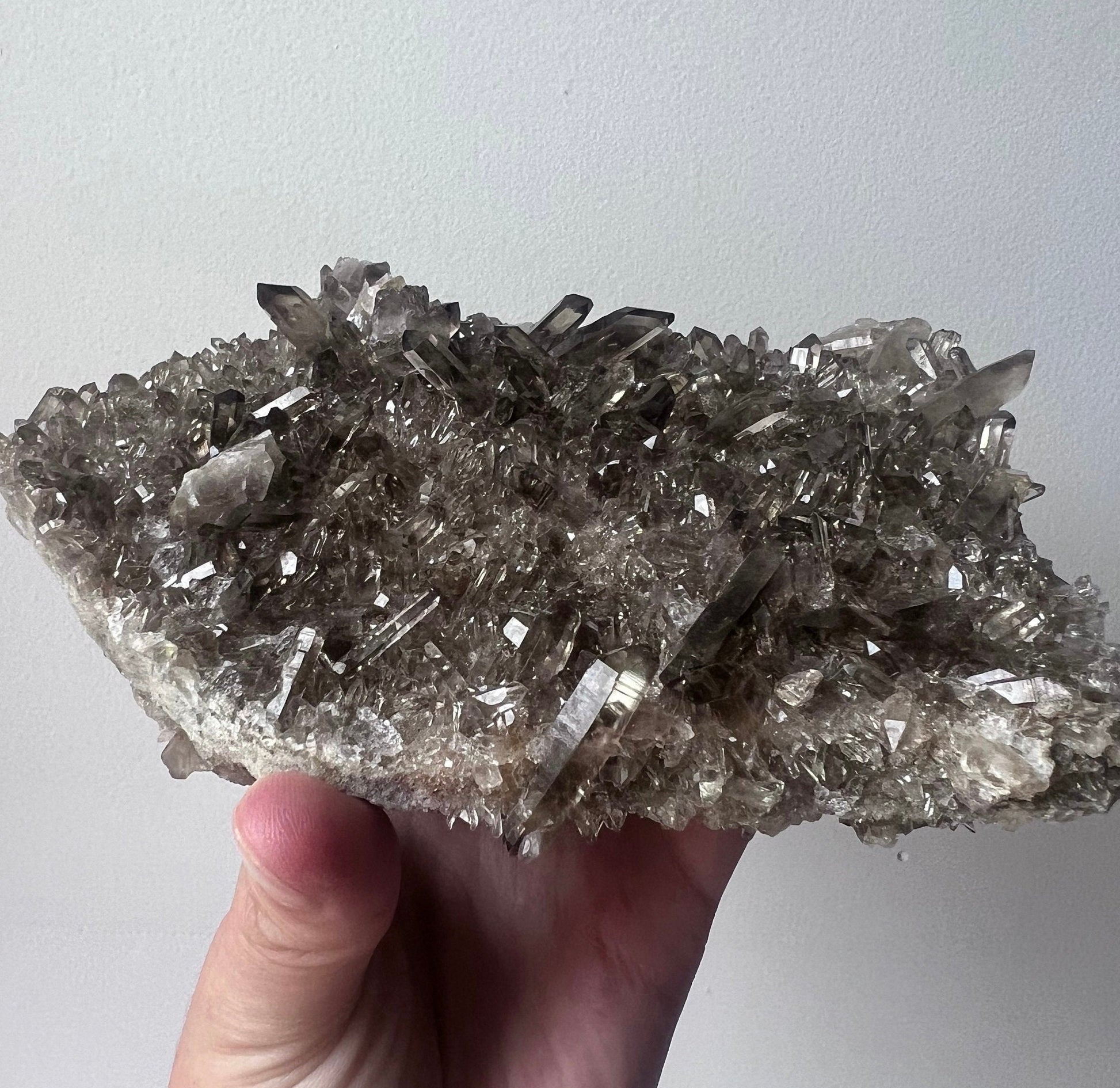 STUNNING Smoky Quartz Cluster with Small Points | Coffee Table Smoky Quartz Slab