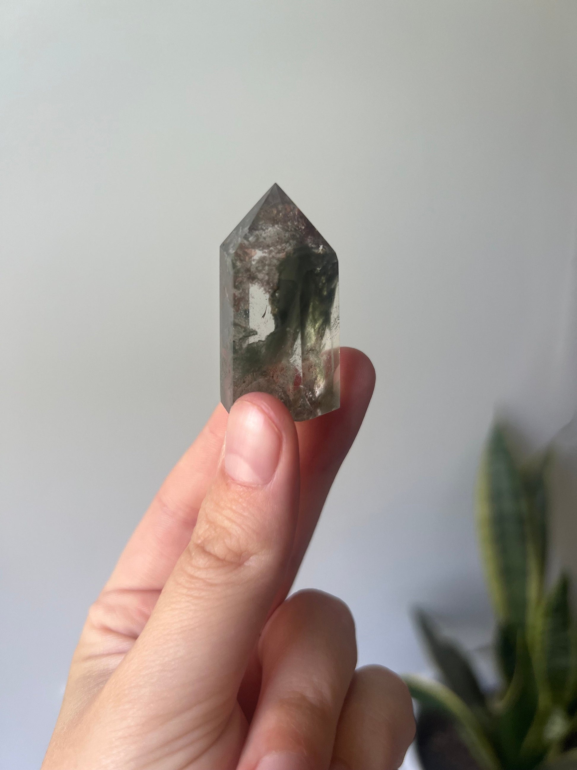 Gorgeous Garden Quartz Mini Tower with Chlorite Phantoms | Chlorite Quartz with Inclusions