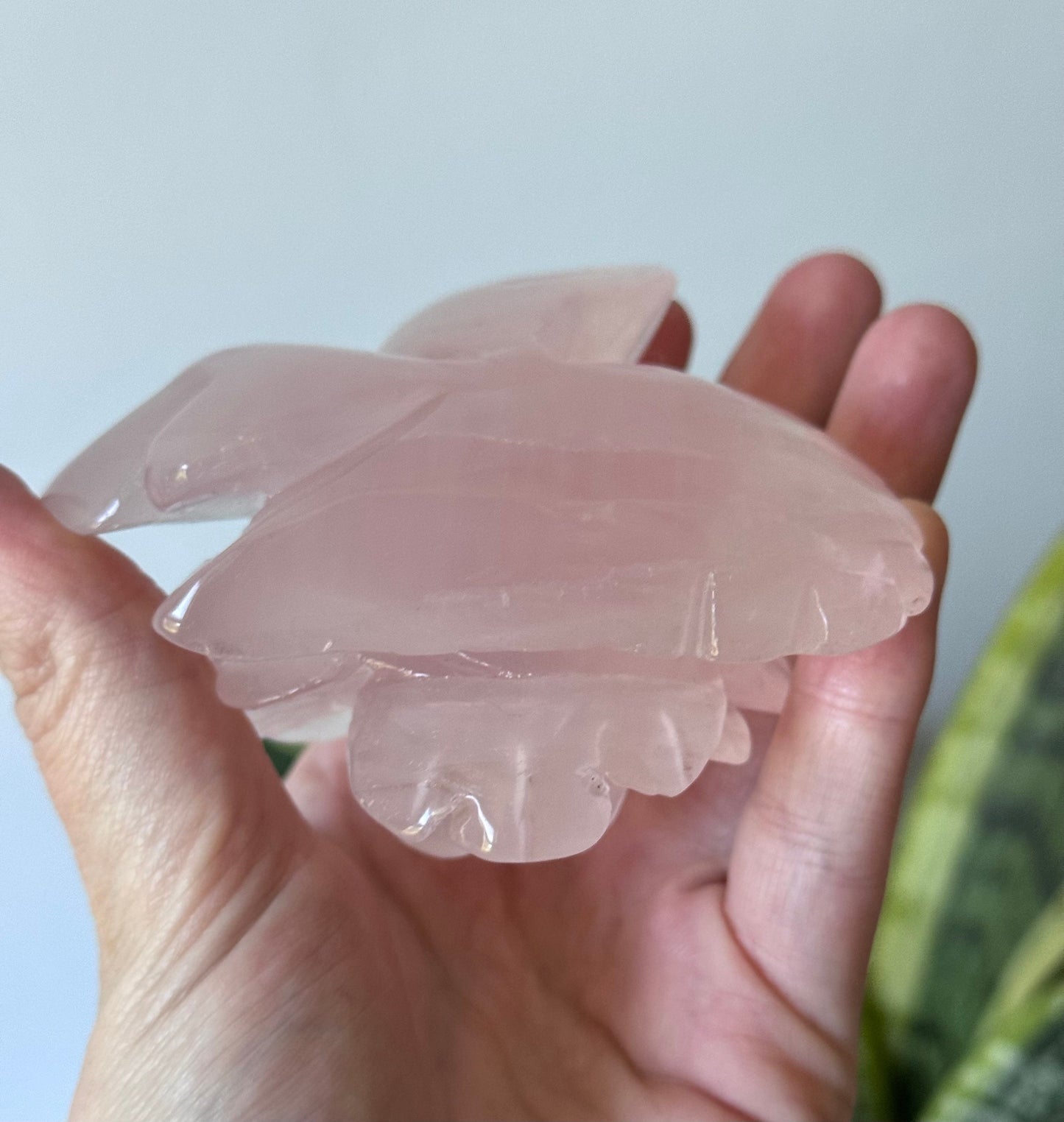 AAA Grade Rose Quartz Rose Carving | Hand Carved Rose Quartz Flower