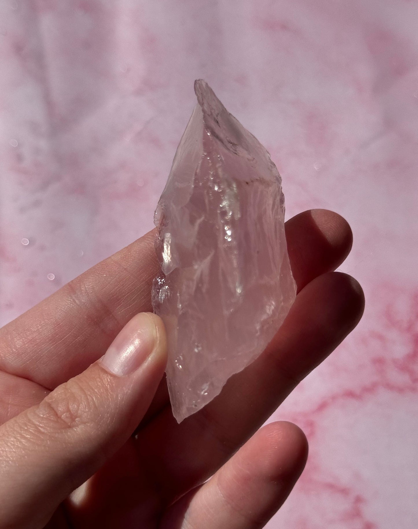 Gorgeous High Quality Rose Quartz Chunk with Rainbows from Brazil | Raw Rose Quartz