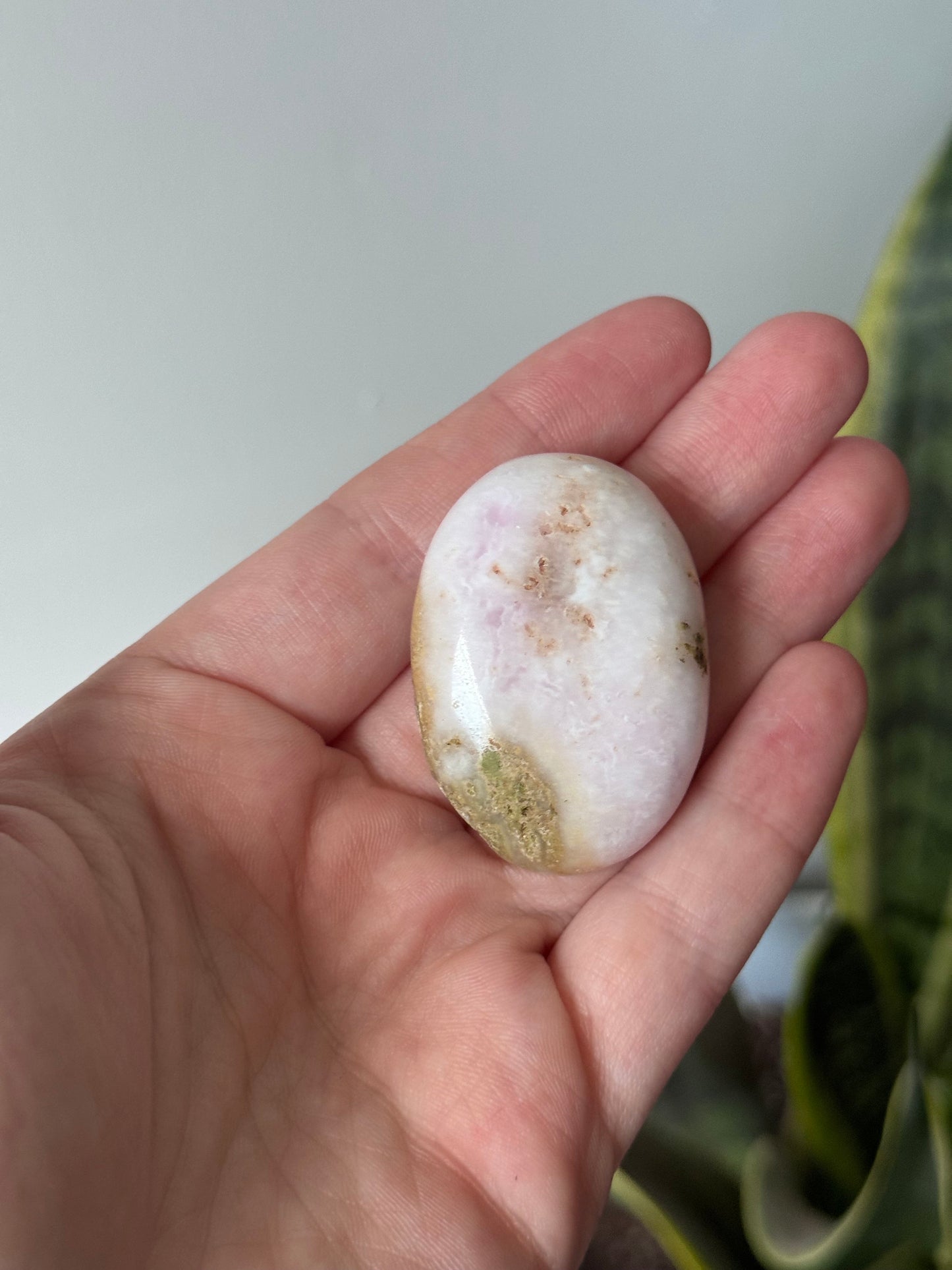 Beautiful Small Pink Aragonite Palm Stone From Pakistan