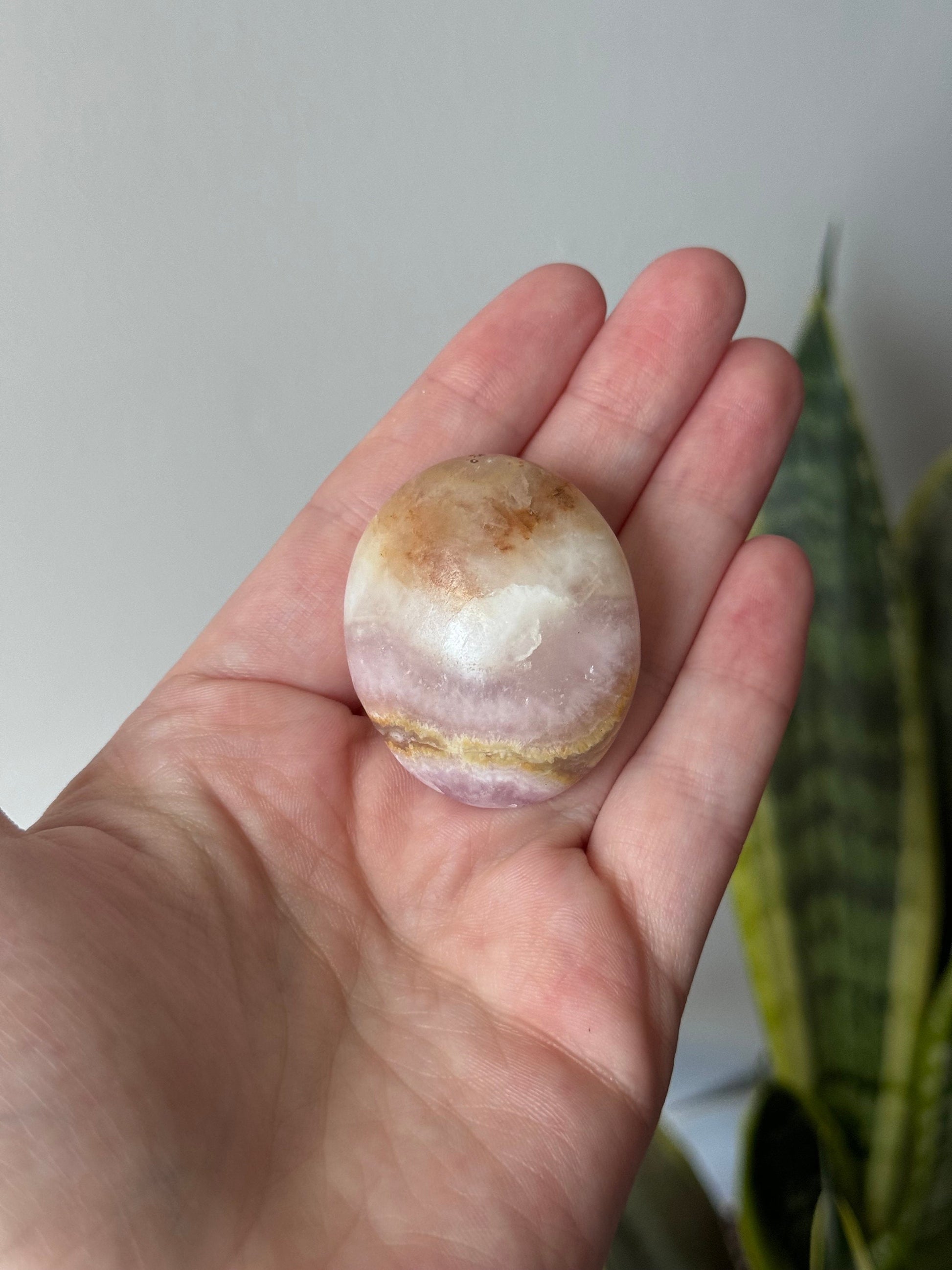 Beautiful Small Pink Aragonite Palm Stone From Pakistan