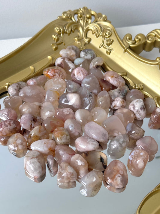 Pretty Flower Agate Tumbled Stones | Small Flower Agate Tumbles
