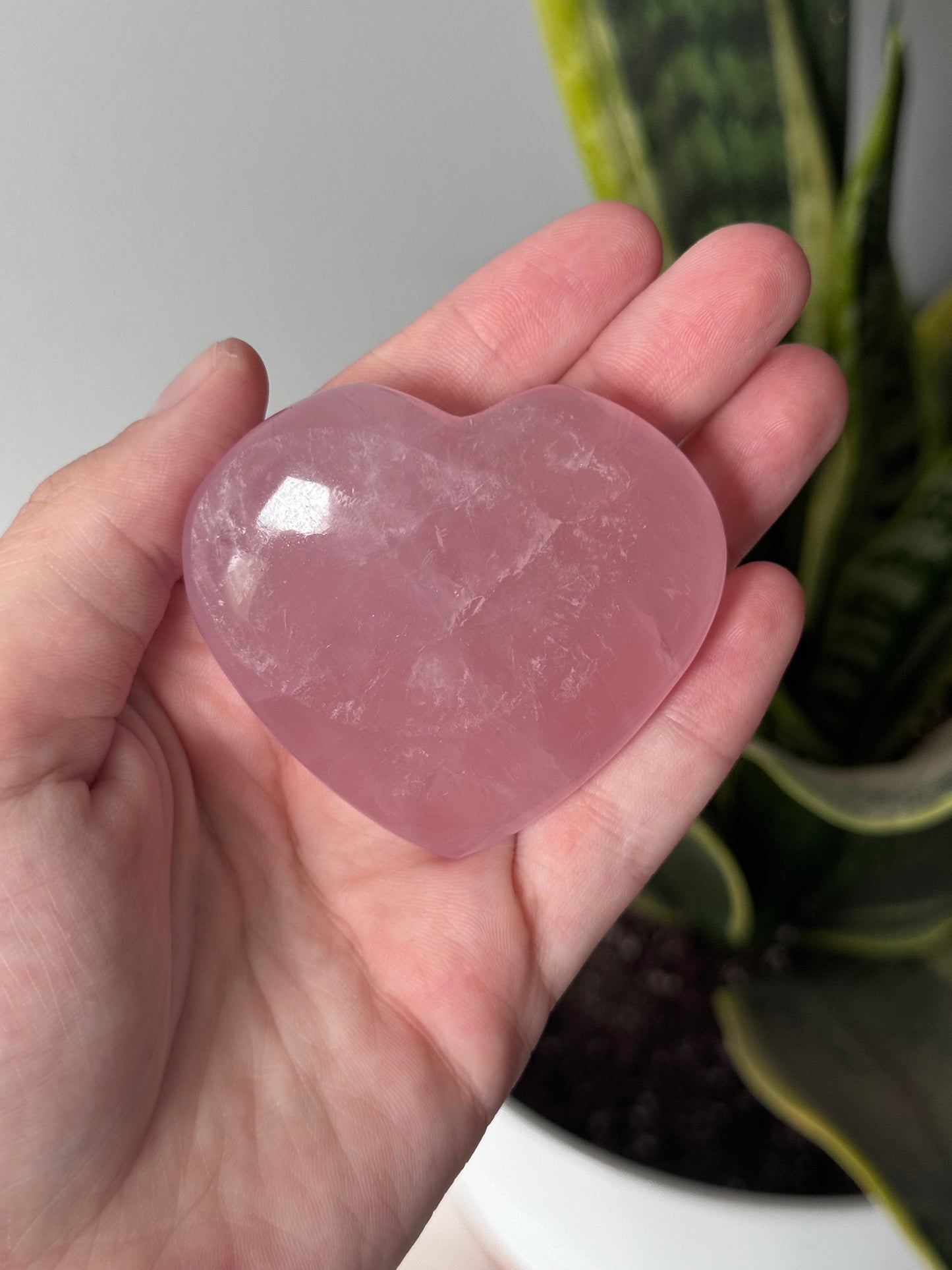 High Quality Rose Quartz Heart Carving | Gemmy Rose Quartz Puffy Heart