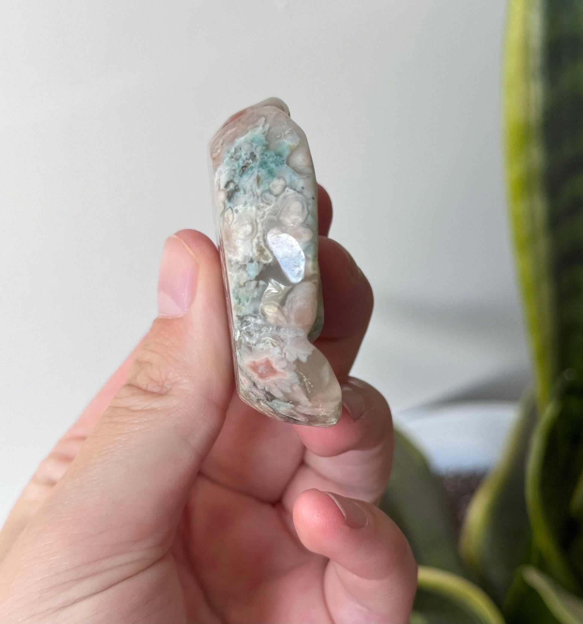 Gorgeous Green Flower Agate Rose Carving | Flower Agate Flower