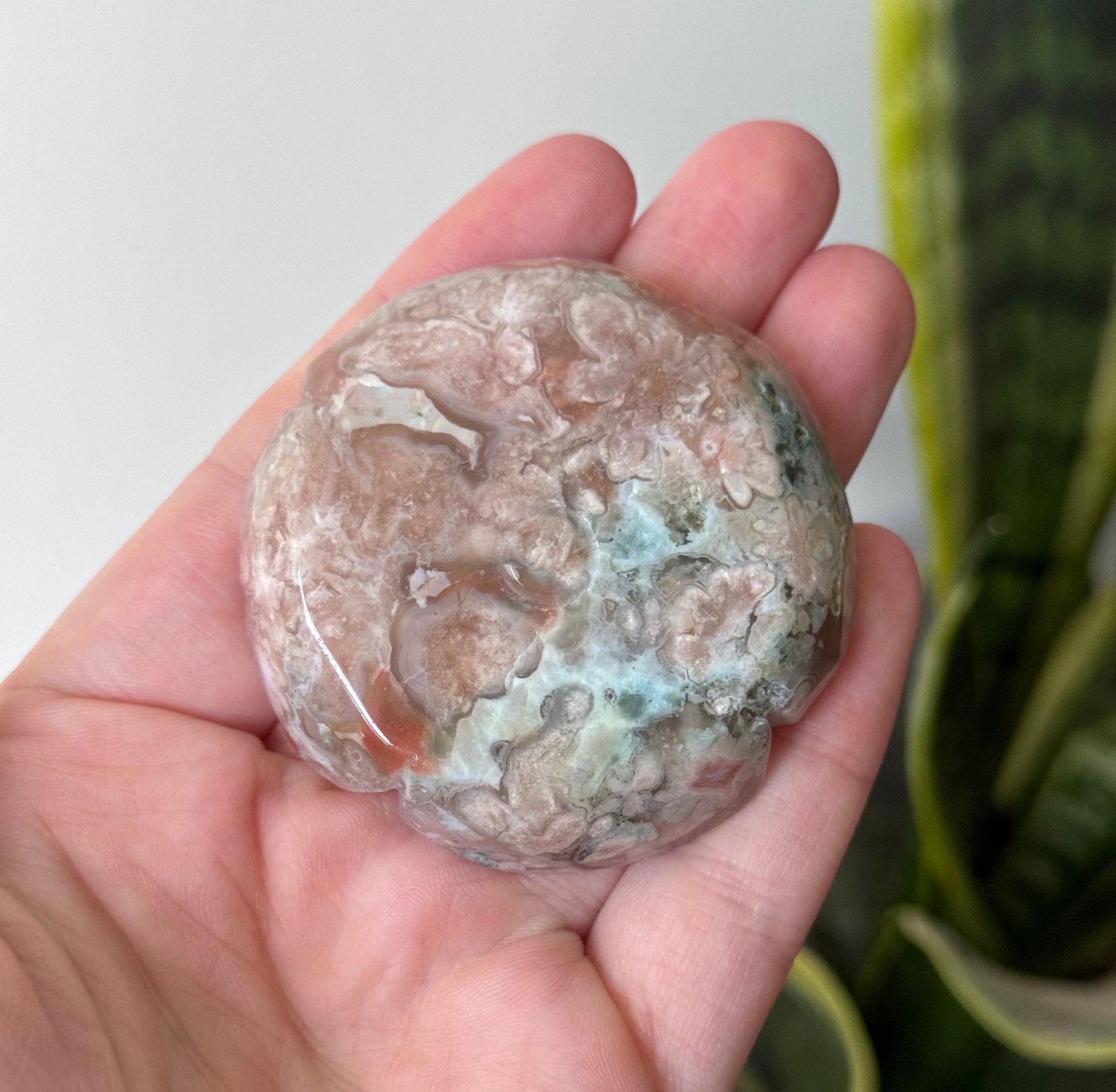 Gorgeous Green Flower Agate Rose Carving | Flower Agate Flower