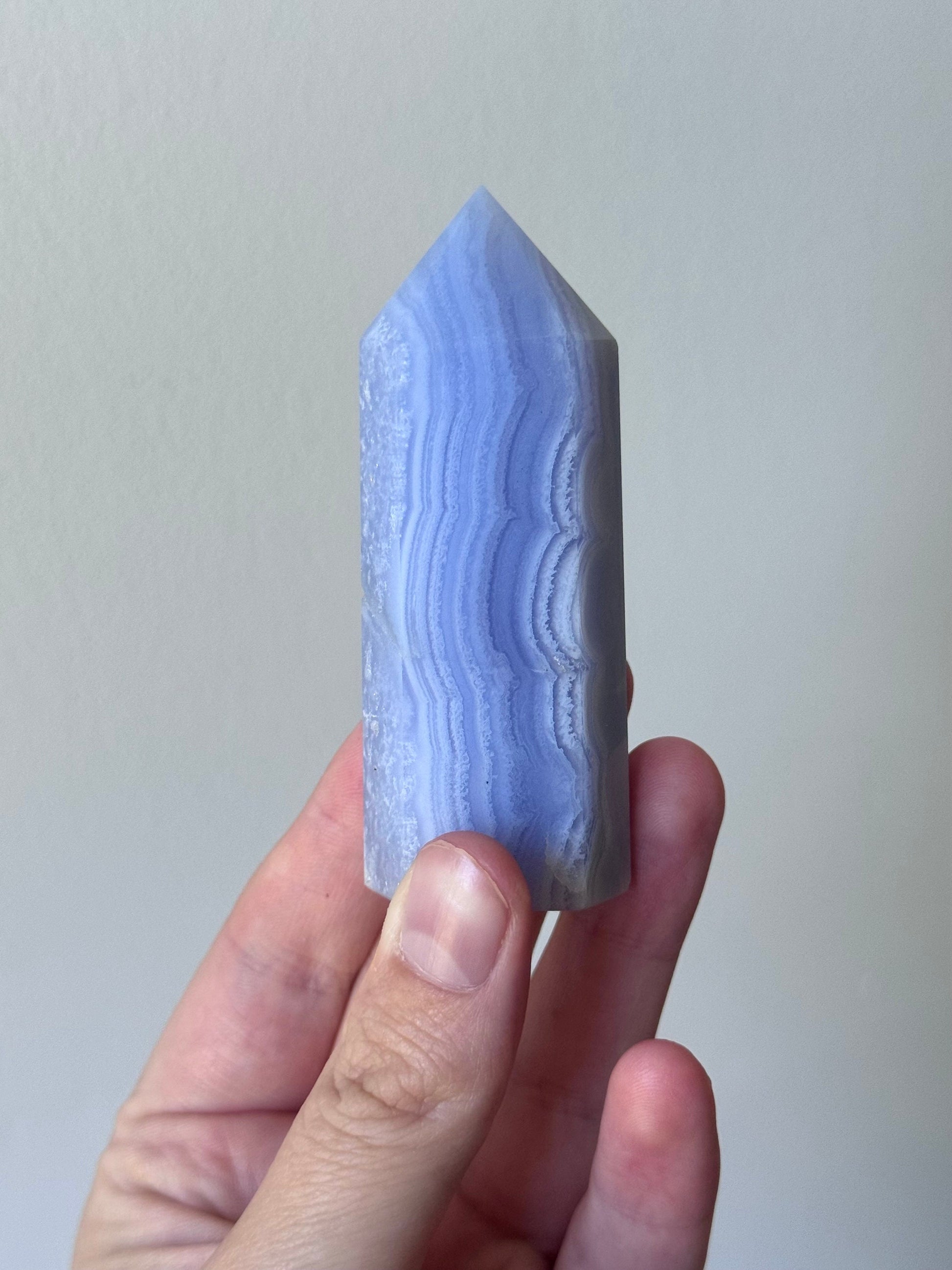 Gorgeous Blue Lace Agate Obelisk | Blue Lace Agate Tower from South Africa