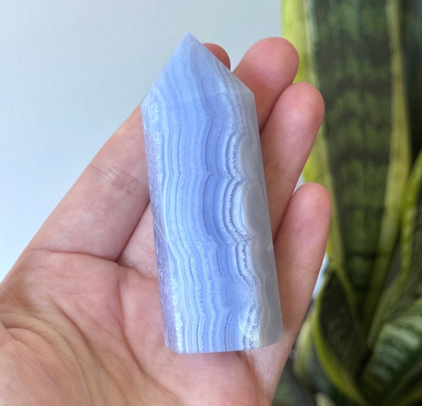 Gorgeous Blue Lace Agate Obelisk | Blue Lace Agate Tower from South Africa