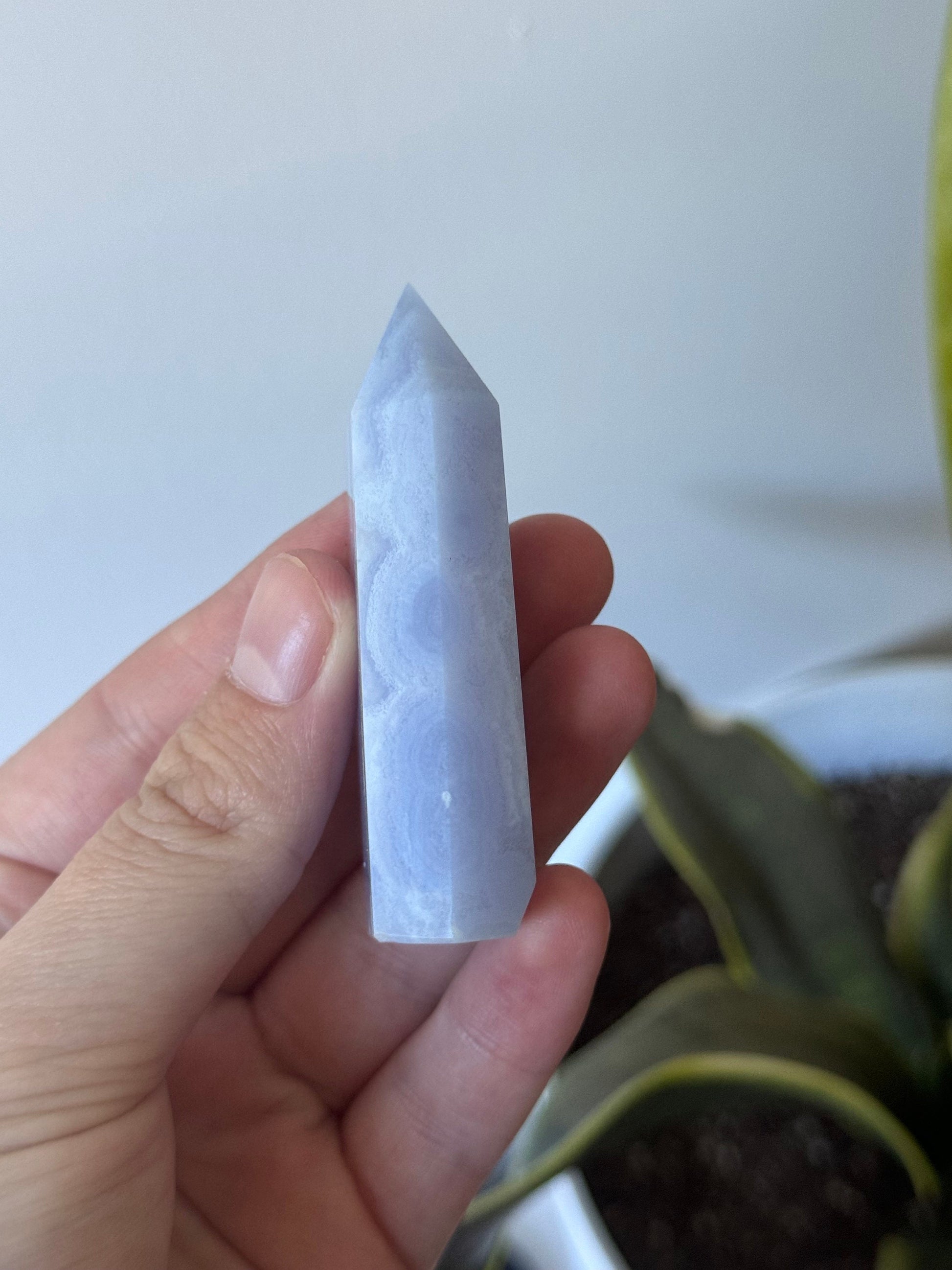 Gorgeous Blue Lace Agate Obelisk | Blue Lace Agate Tower from South Africa