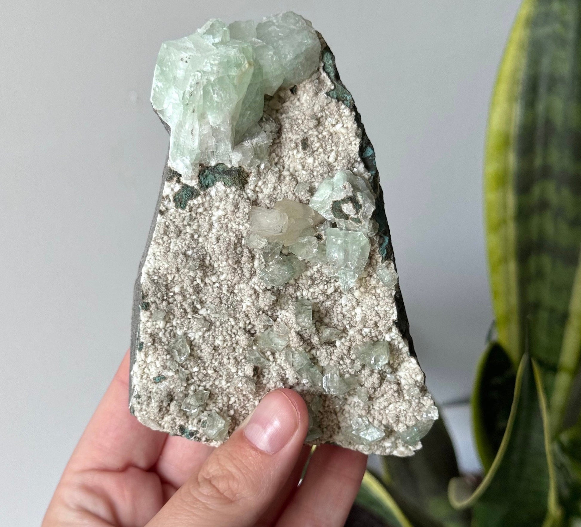 Stunning Green Apophyllite on Scolecite Specimen from India | Green Apophyllite on Scolecite Cluster