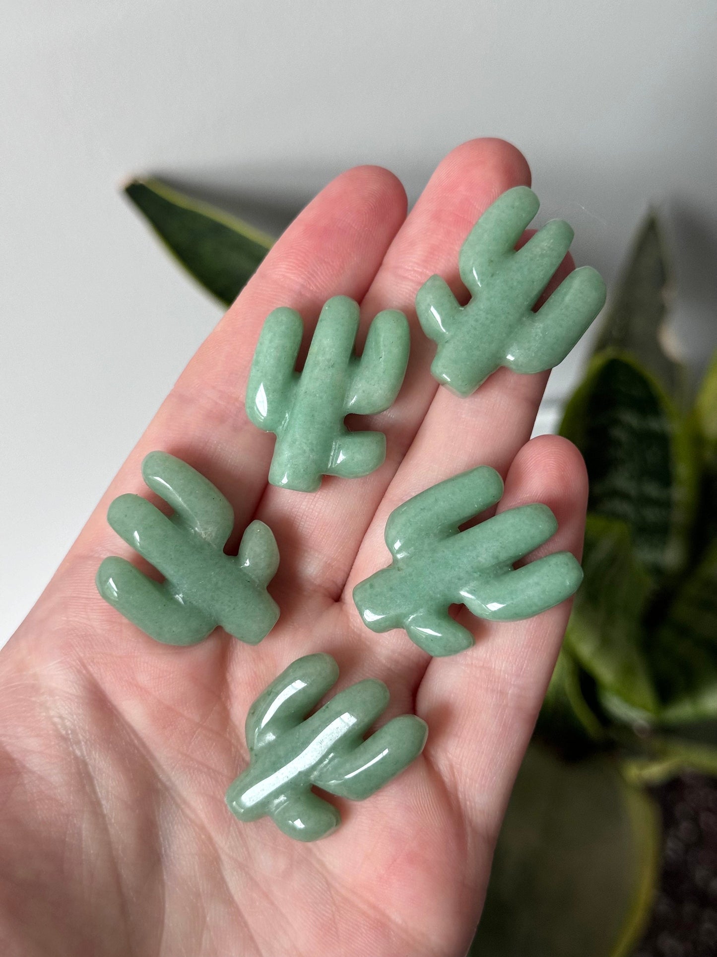 Beautiful Green Aventurine Cactus Carvings | Intuitively Chosen Green Aventurine Mini Cactus