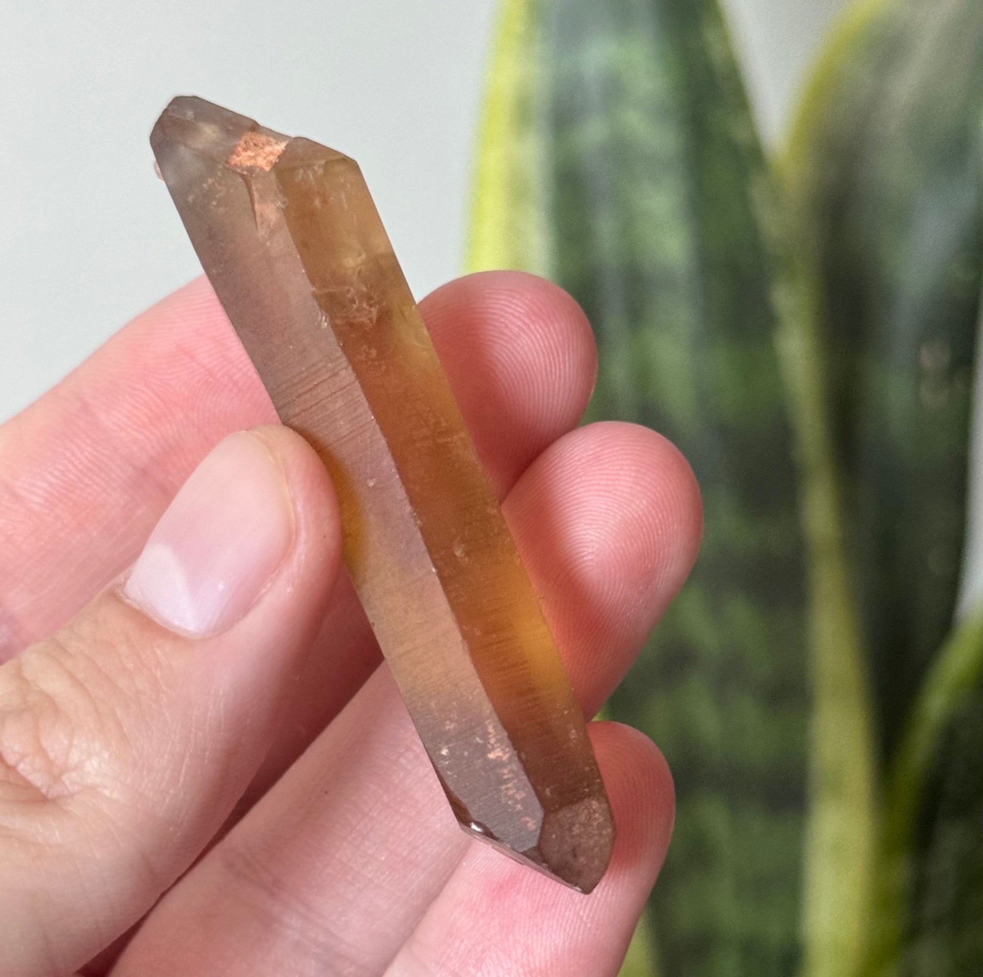 Beautiful Raw Smoky Citrine Point from Zambia | Double Terminated Smoky Citrine Point