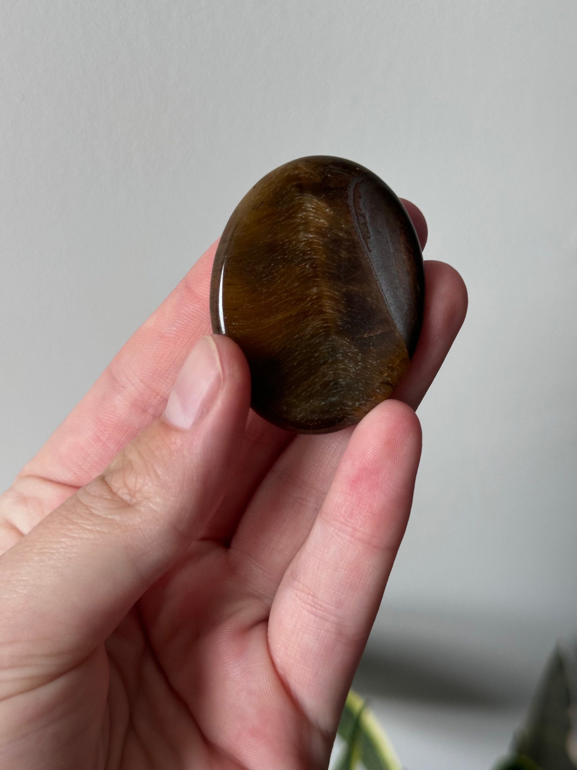 Gorgeous Tigers Eye Worry Stone Carving | Touch Stone Thumb Stone Pocket Stone