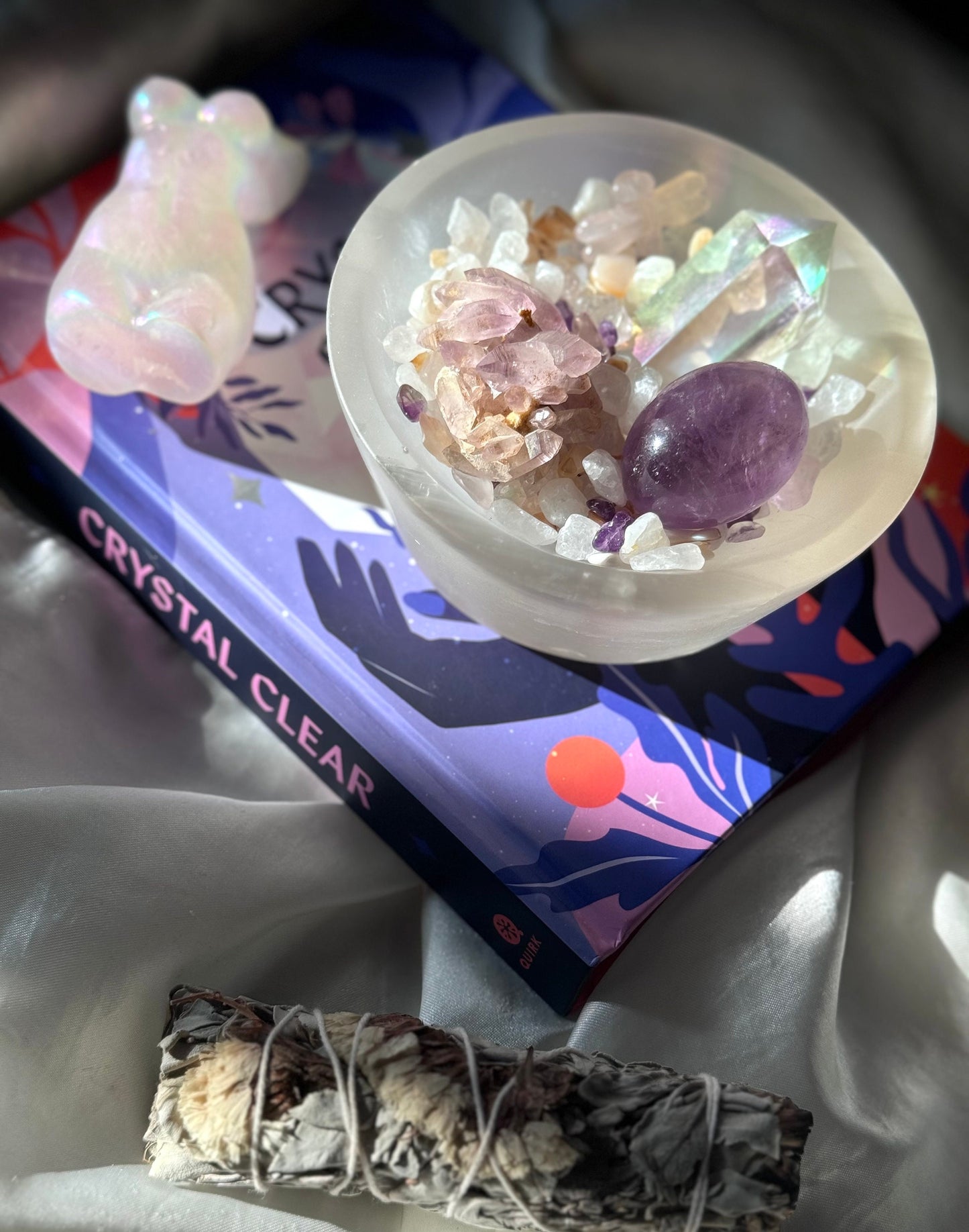 Beautiful Selenite Charging Bowl | Satin Spar Dish