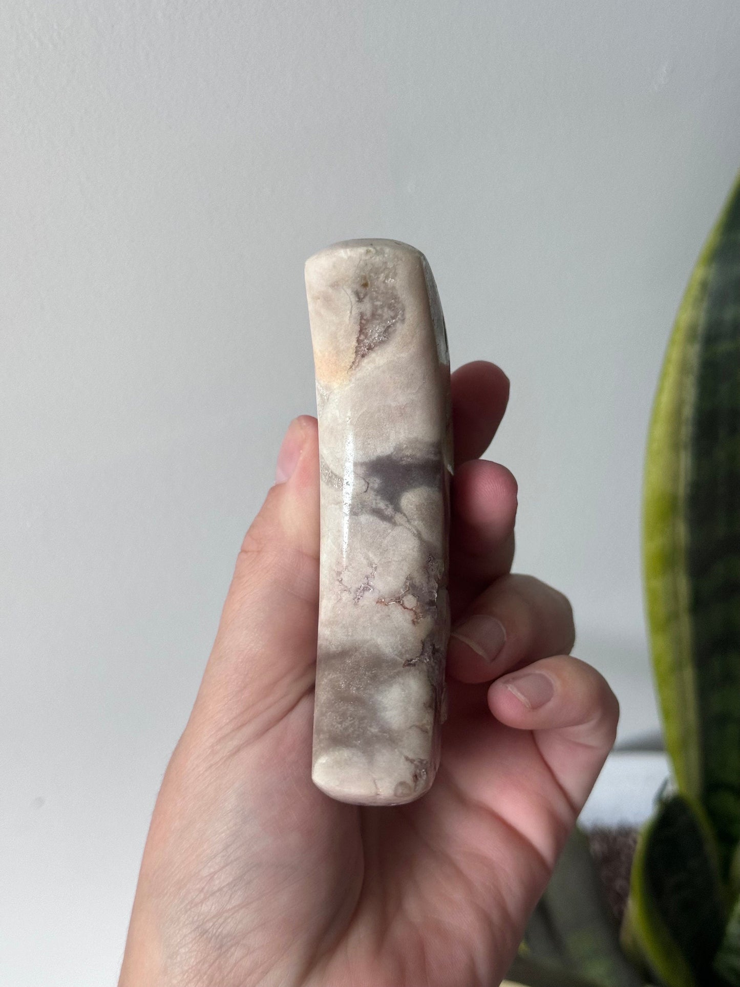 Druzy Pink Amethyst Crescent Moon Carving from Brazil | Misfit Moon
